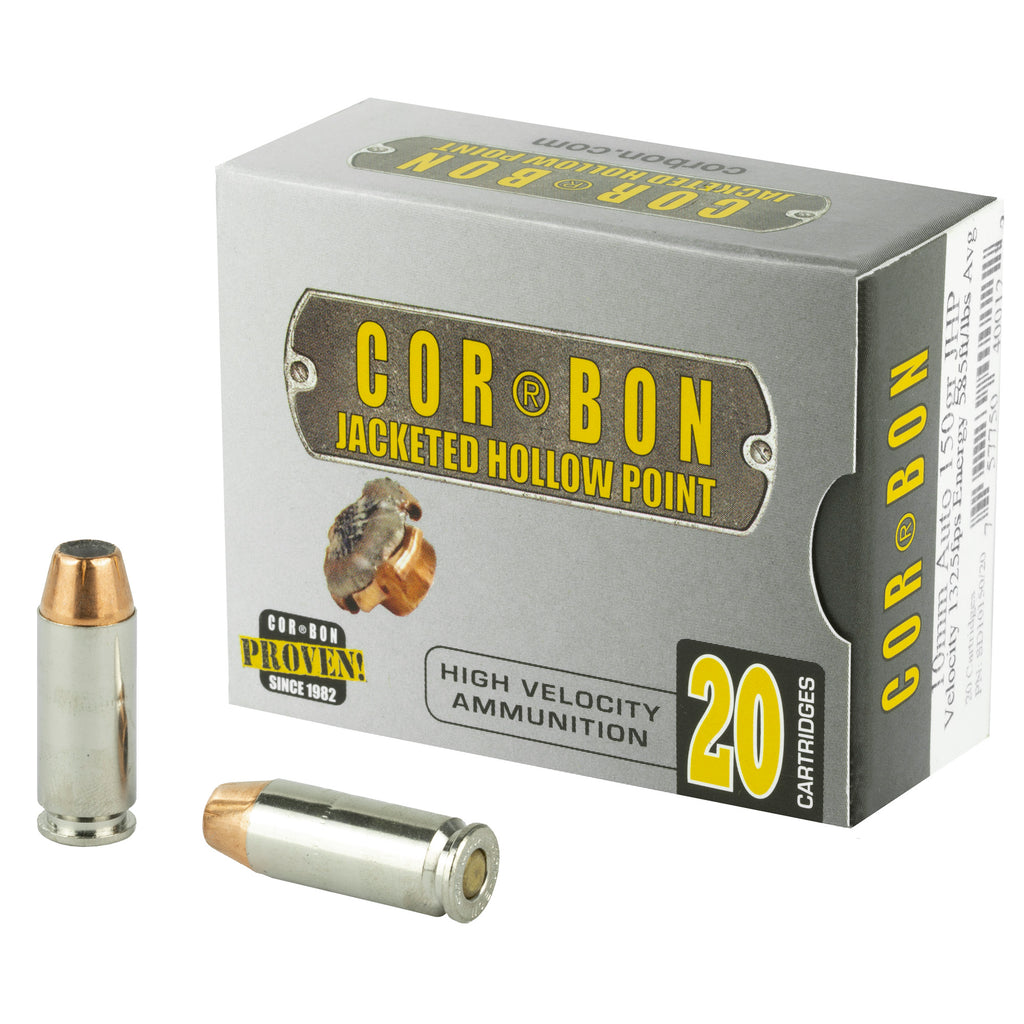 Corbon Ammo 10mm 150 Grain JHP Self Defense Ammunition – Reliable Penetration and Expansion
