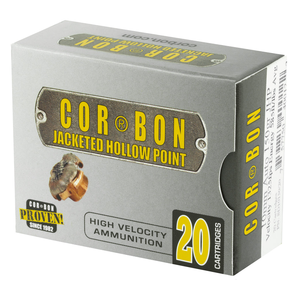 Corbon Ammo 10mm 150 Grain JHP Self Defense Ammunition – Reliable Penetration and Expansion