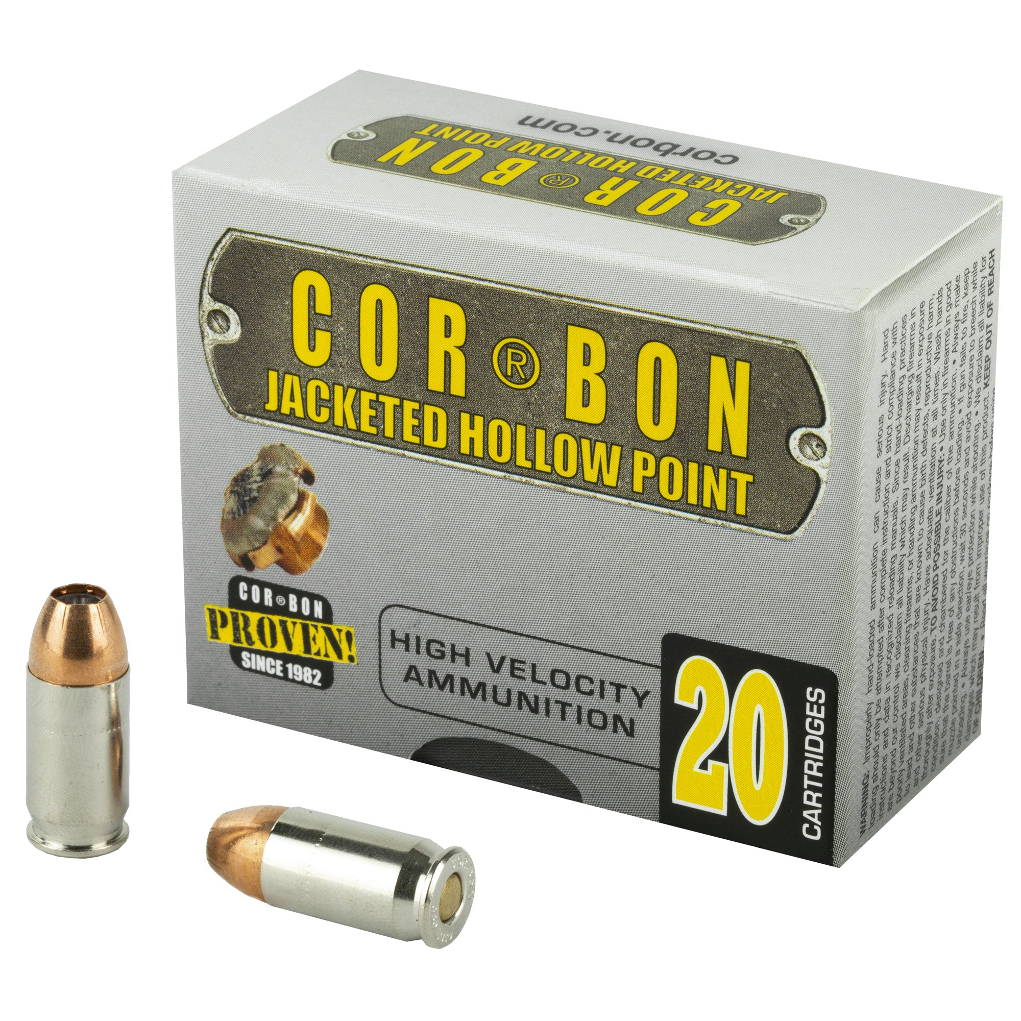 Corbon Ammo 380 ACP 90 Grain JHP Self Defense Ammunition - 20 Rounds Per Box