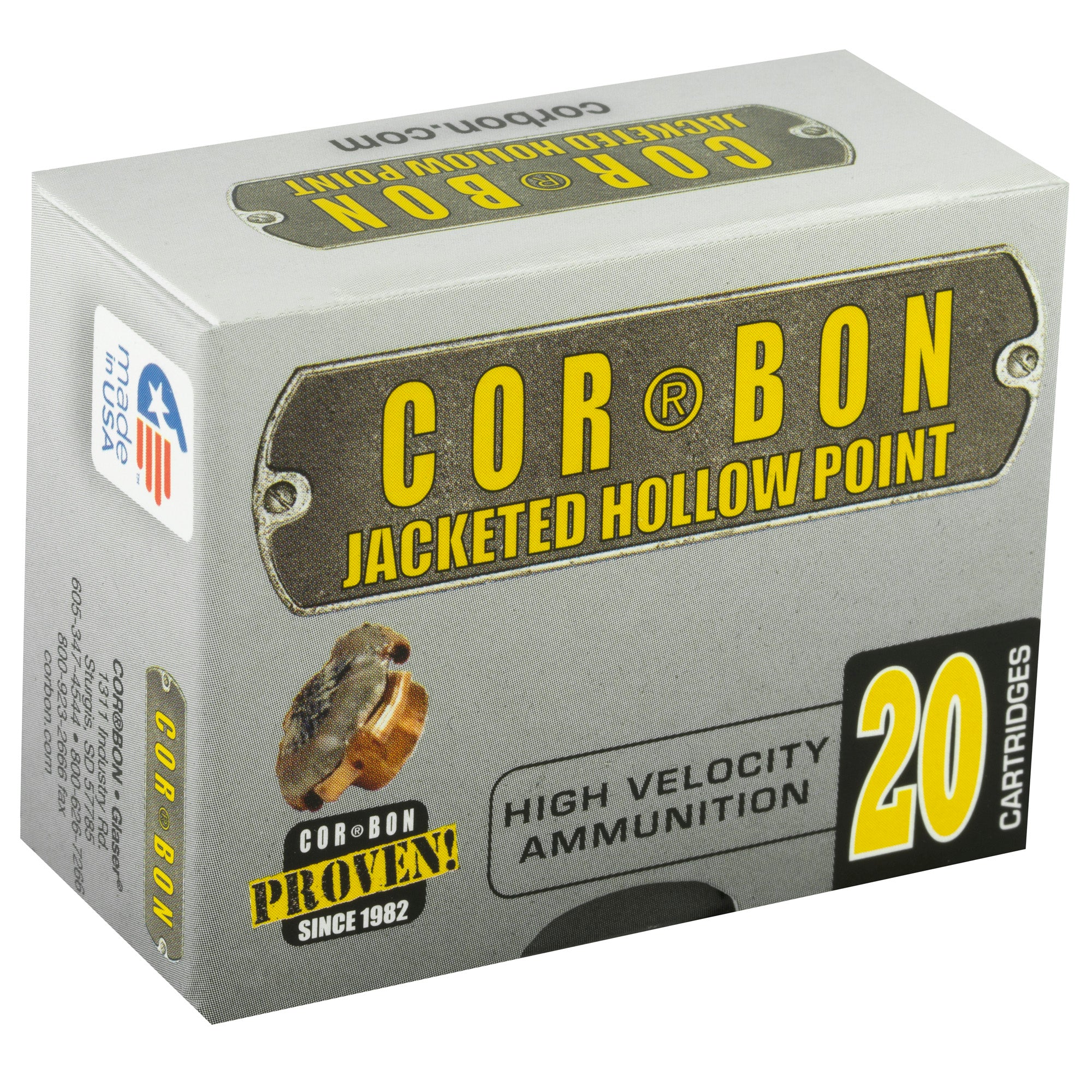 Corbon Ammo 380 ACP 90 Grain JHP Self Defense Ammunition - 20 Rounds Per Box