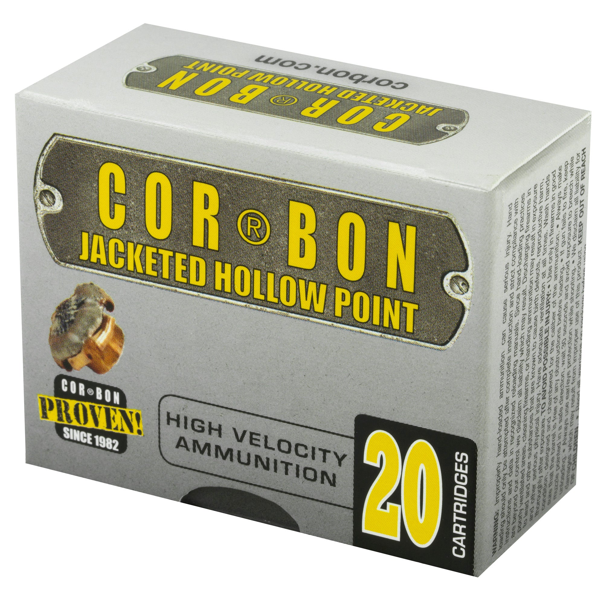 Corbon Ammo 380 ACP 90 Grain JHP Self Defense Ammunition - 20 Rounds Per Box