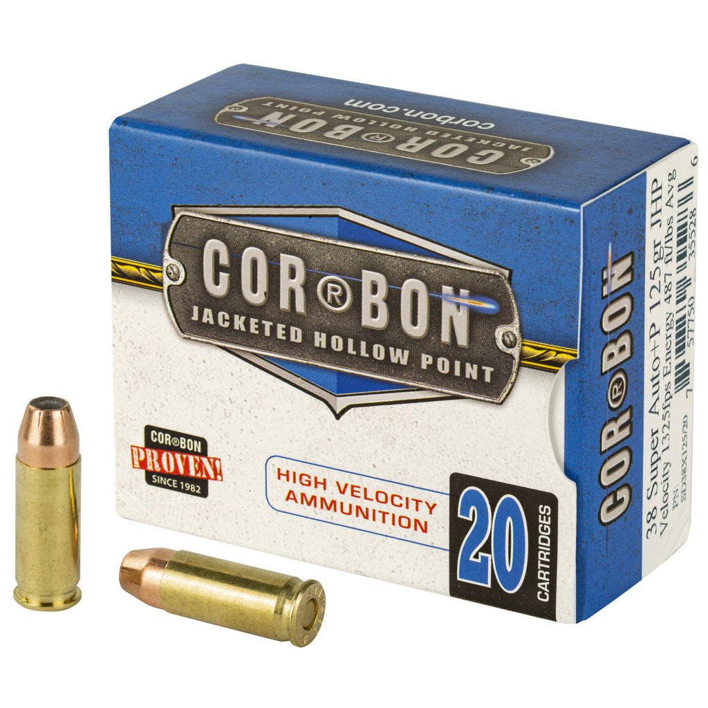 Corbon Ammo 38 Super Self Defense 125-Grain JHP Ammunition, 20 Rounds per Box