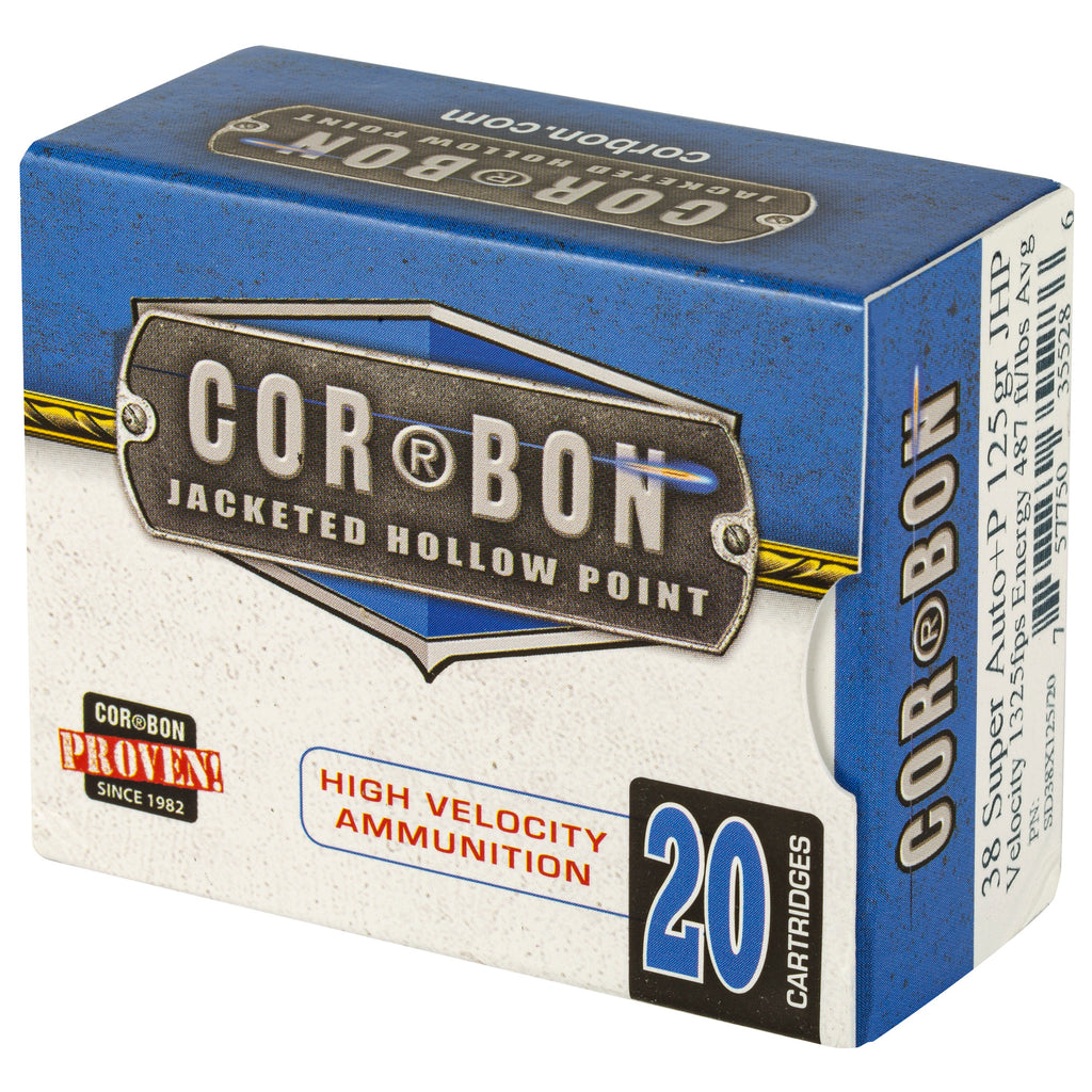 Corbon Ammo 38 Super Self Defense 125-Grain JHP Ammunition, 20 Rounds per Box