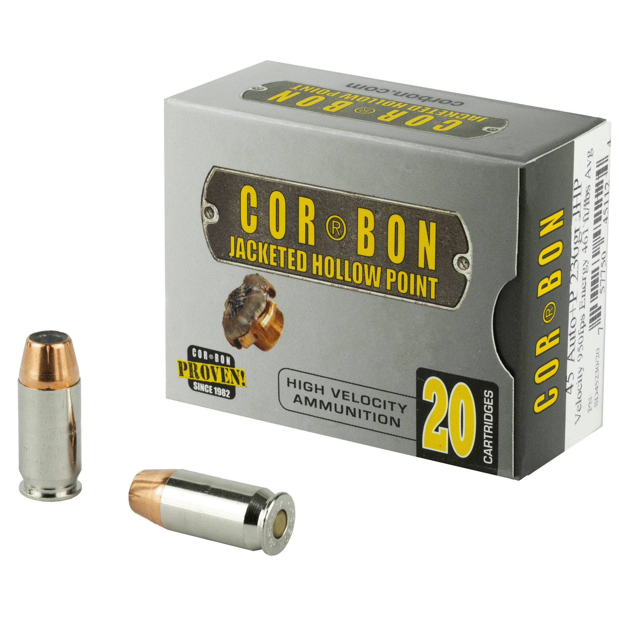 Corbon Ammo 45 ACP +P 230 Grain JHP Self Defense Ammunition