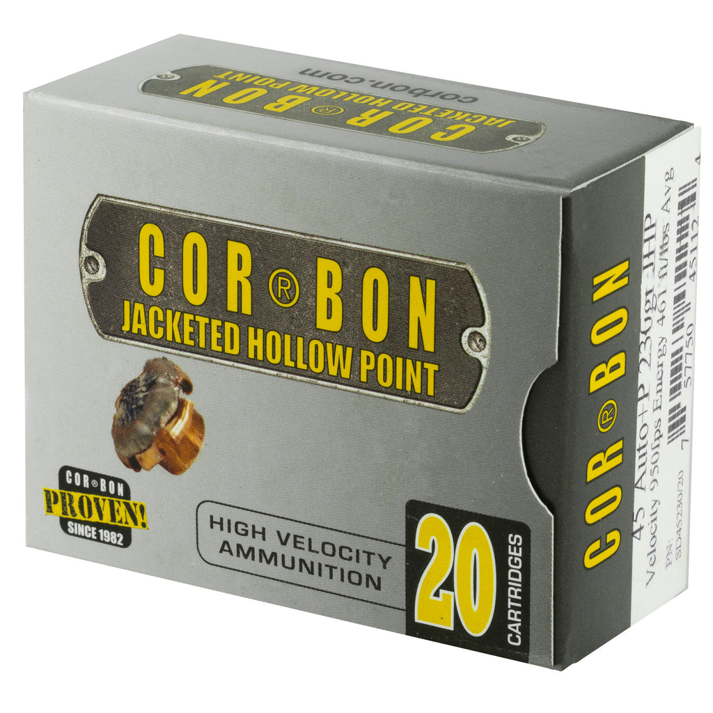 Corbon Ammo 45 ACP +P 230 Grain JHP Self Defense Ammunition