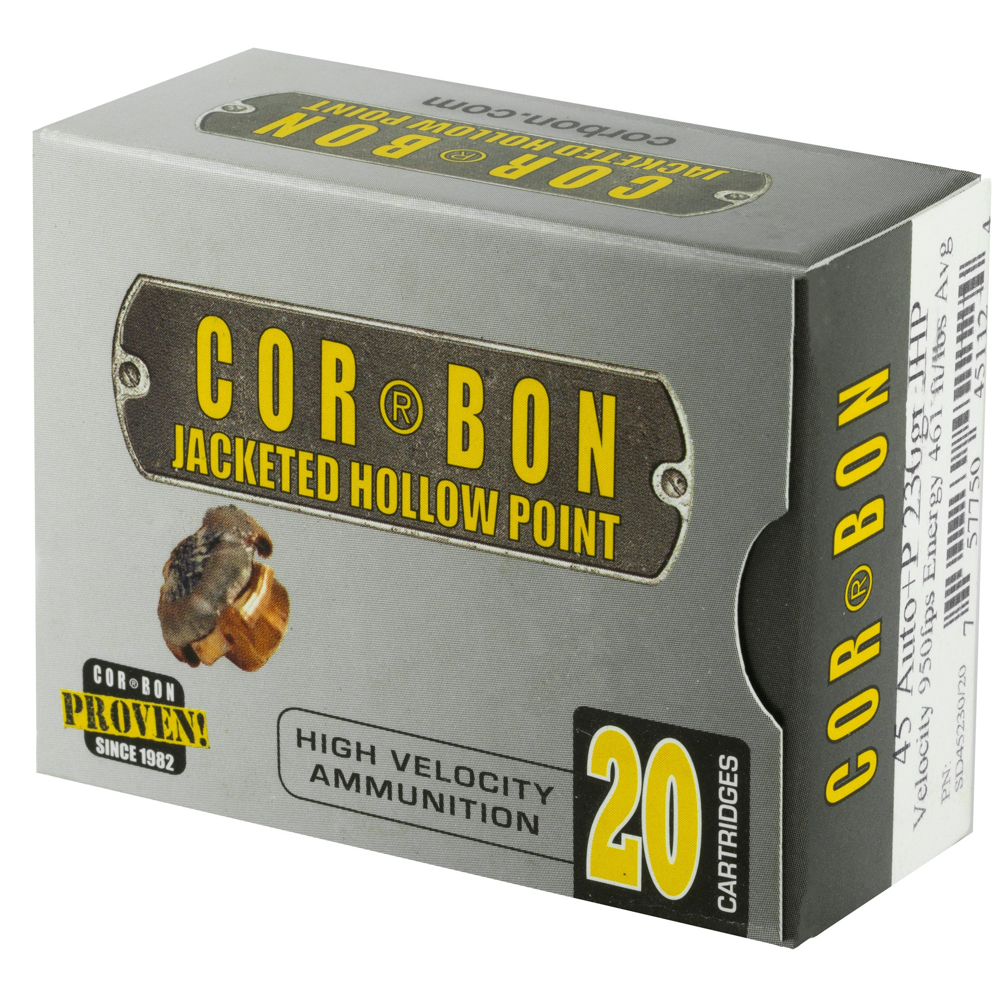 Corbon Ammo 45 ACP +P 230 Grain JHP Self Defense Ammunition