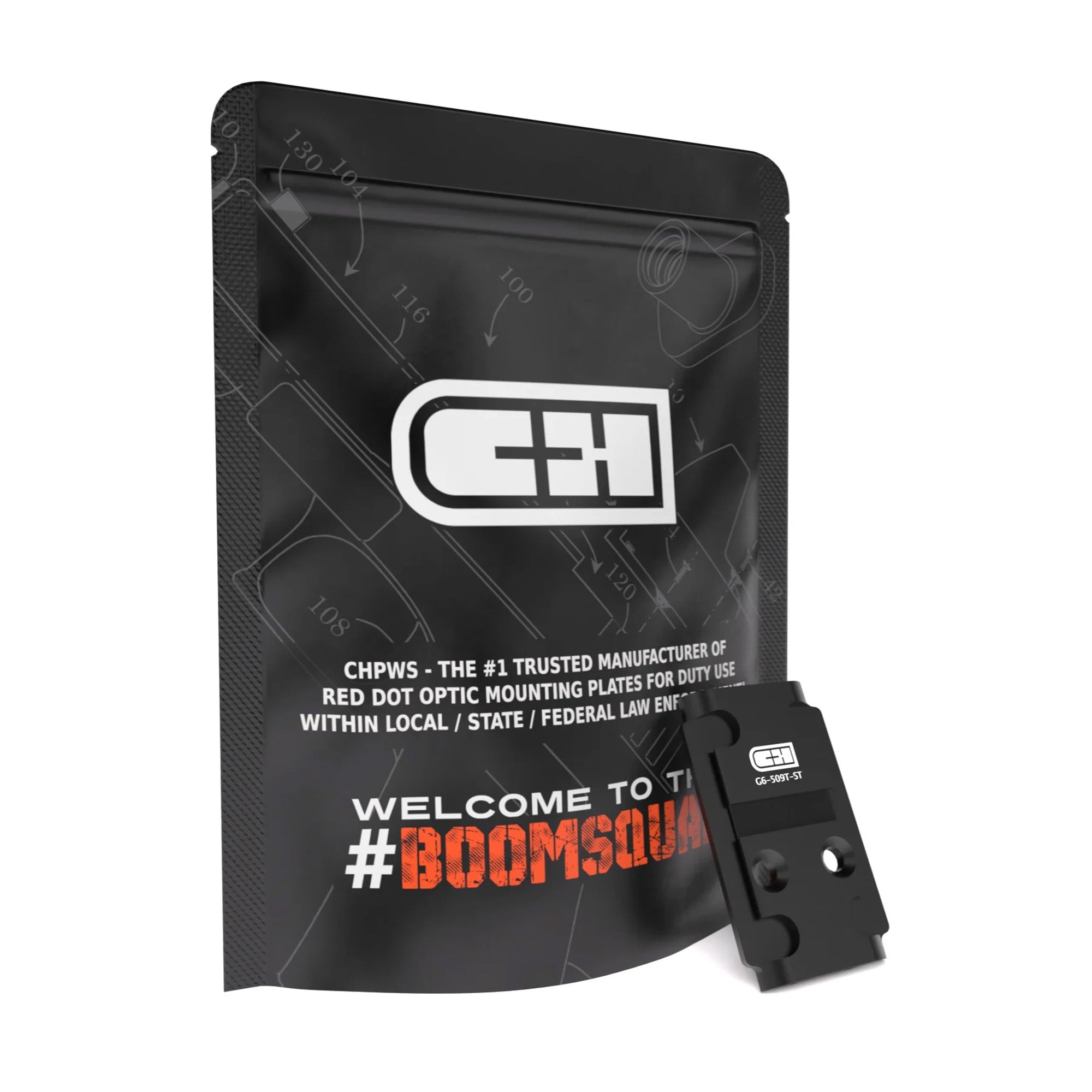 C&H Precision G6-509T-ST Mount Plate for GLK G6 MOS to HOLO – Black