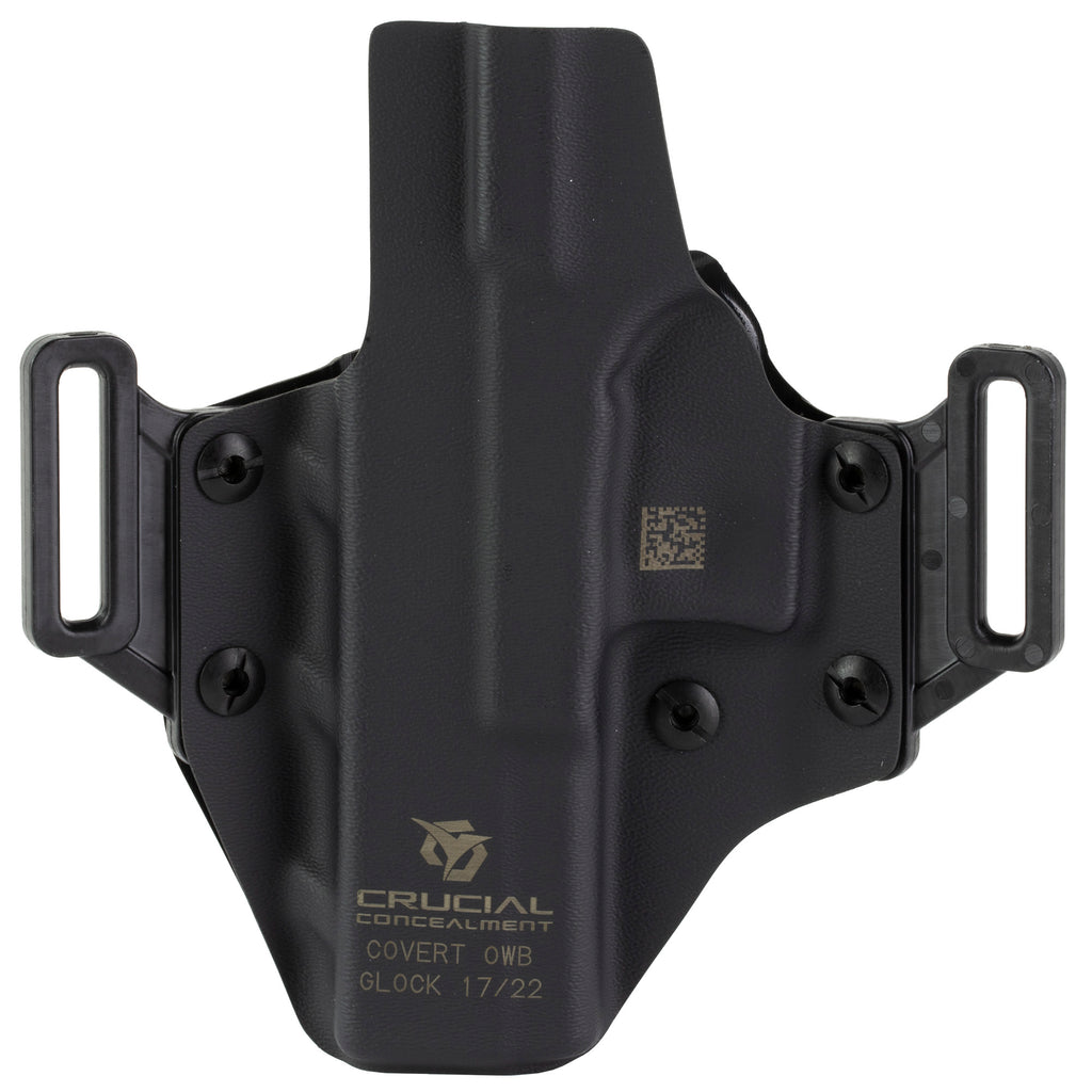 Crucial Concealment CRU1000 Kydex Outside Waistband Holster for Glock 17, Right Hand, Black
