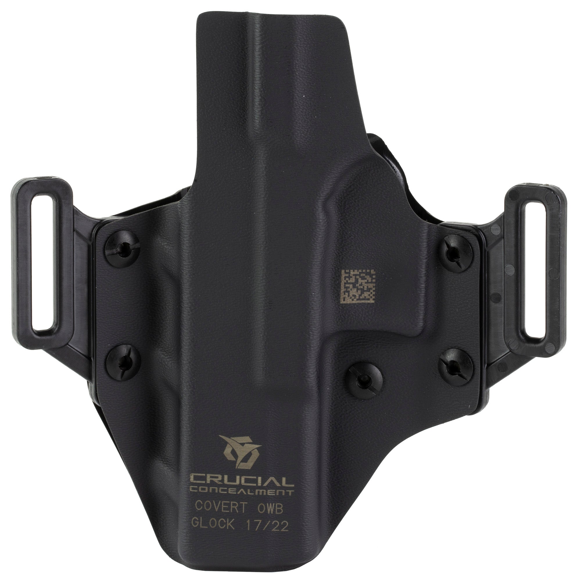 Crucial Concealment CRU1000 Kydex Outside Waistband Holster for Glock 17, Right Hand, Black