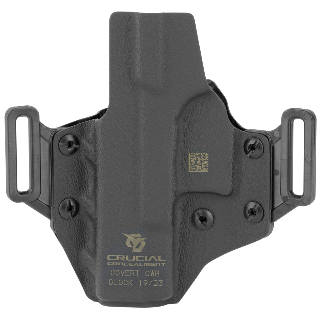 Crucial Concealment Covert Outside the Waistband Holster for Glock 19, Right Hand, Black Kydex