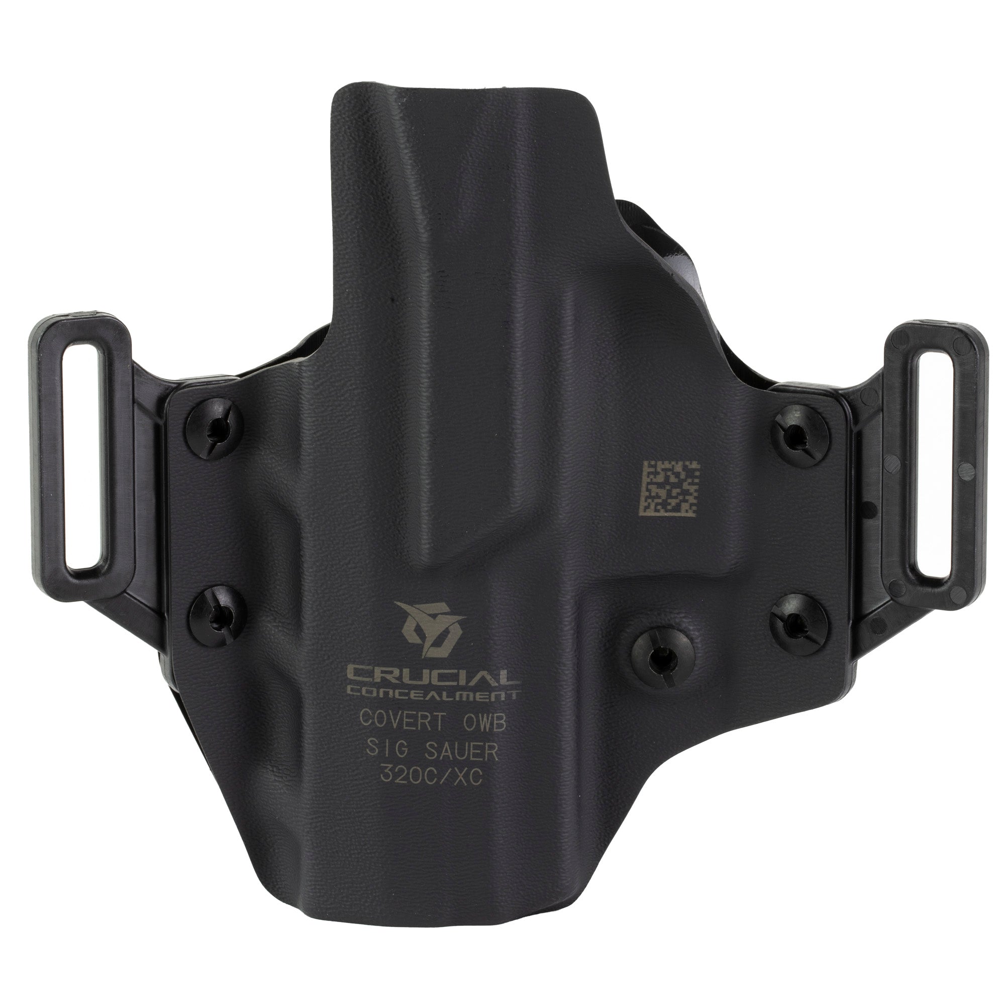 Crucial Concealment CRU1004 Outside Waistband Holster for Sig Sauer P320 C/XC, Right Hand, Black Kydex