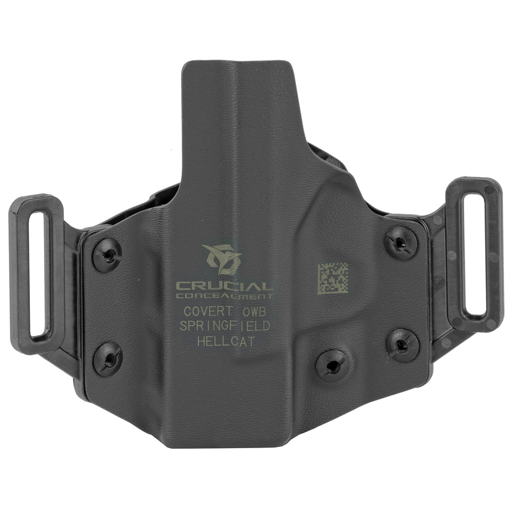 Crucial Concealment Covert Outside the Waistband Holster for Hellcat, Right Hand, Black Kydex