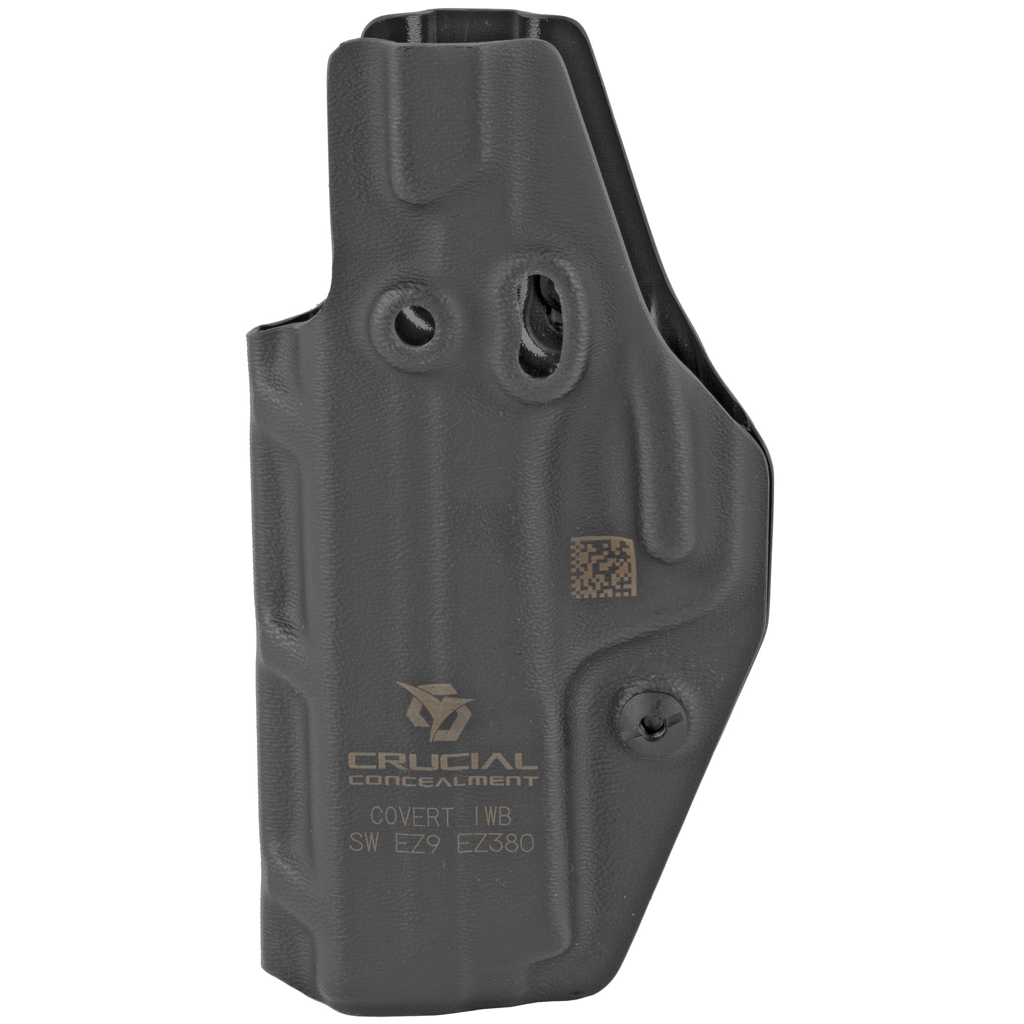 Crucial Concealment Covert Inside the Waistband Holster for Smith & Wesson EZ-9/EZ.380, Ambidextrous Black Kydex