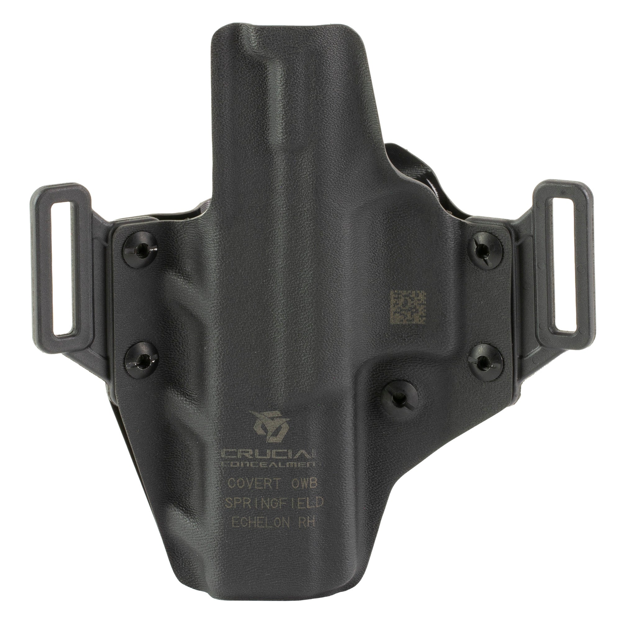 Crucial Concealment Covert Outside the Waistband Holster for Right Hand, Model ECHELON - Black Kydex