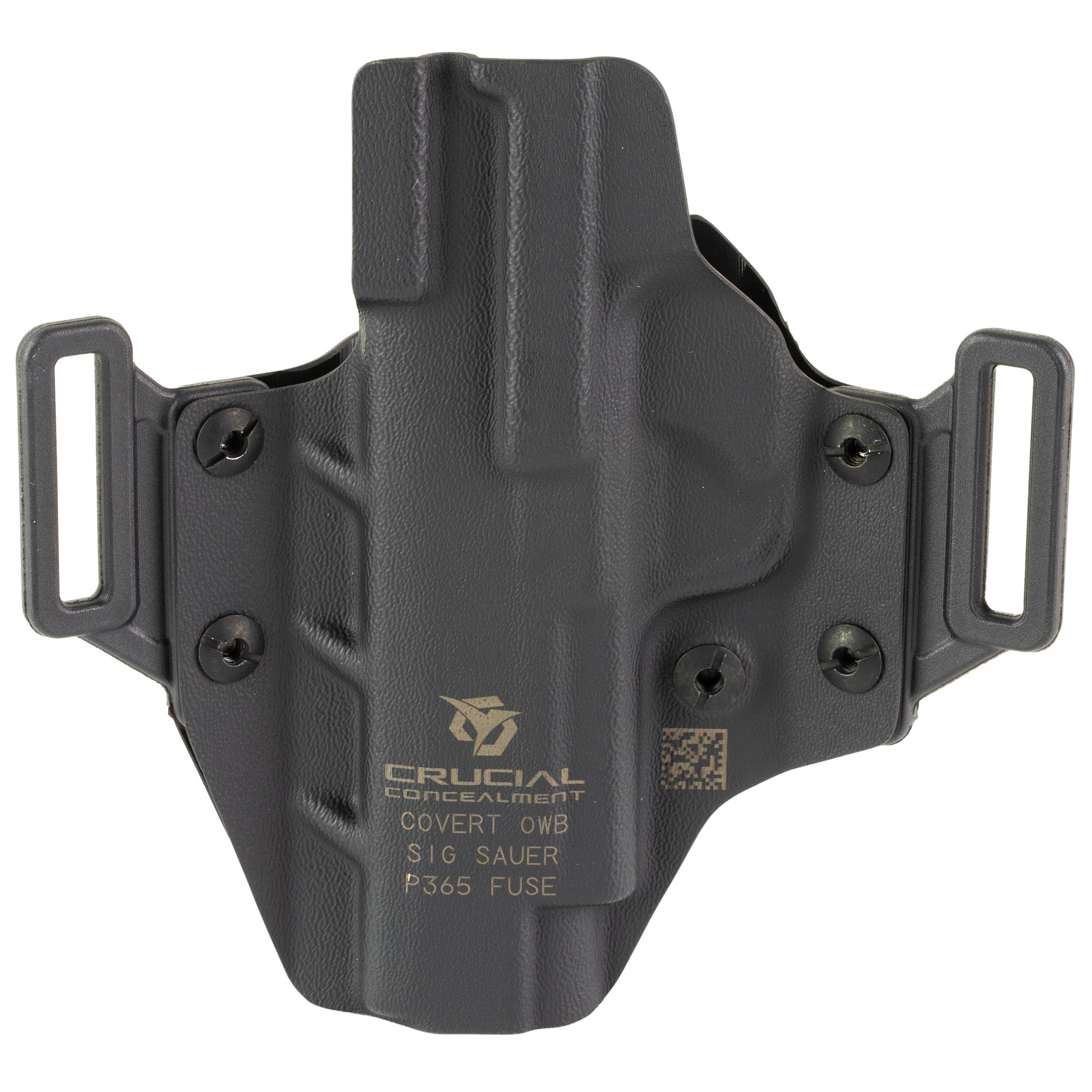 Crucial Concealment Covert Outside the Waistband Holster for SIG Sauer Fuse, Right Hand, Black Kydex