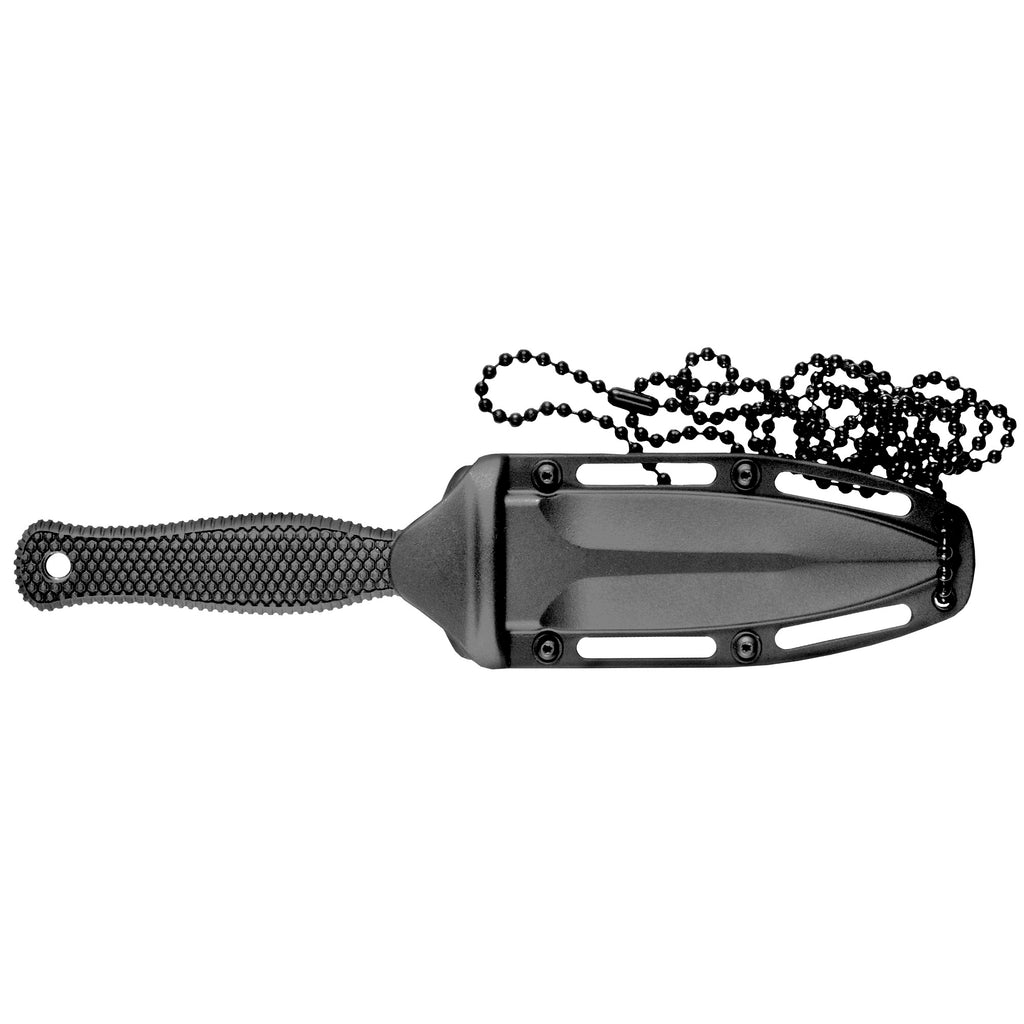 Cold Steel Counter Tac II Fixed Blade Knife with Sheath - 3.375 inch Plain Edge, Black Handle