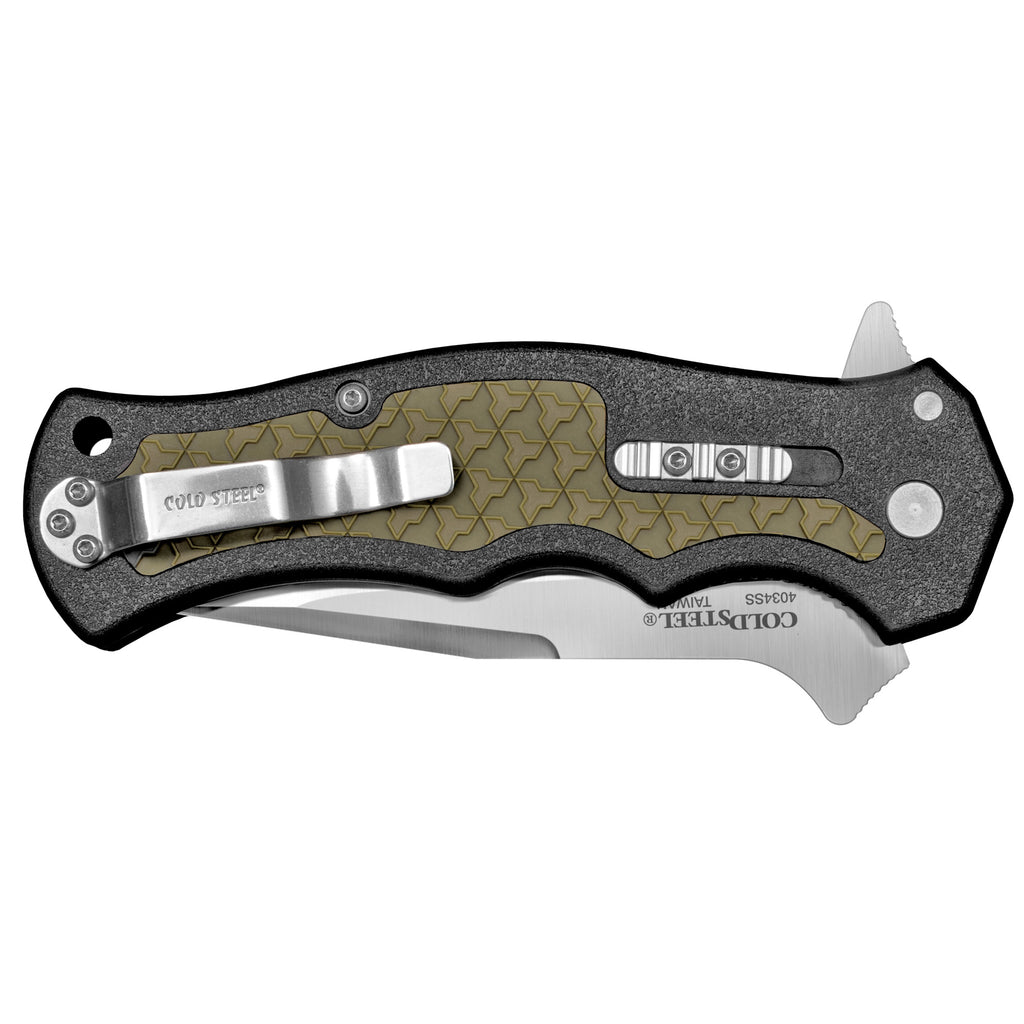 Cold Steel Crawford Model 1 Folding Knife with 3.5-Inch Blade and Green Handle