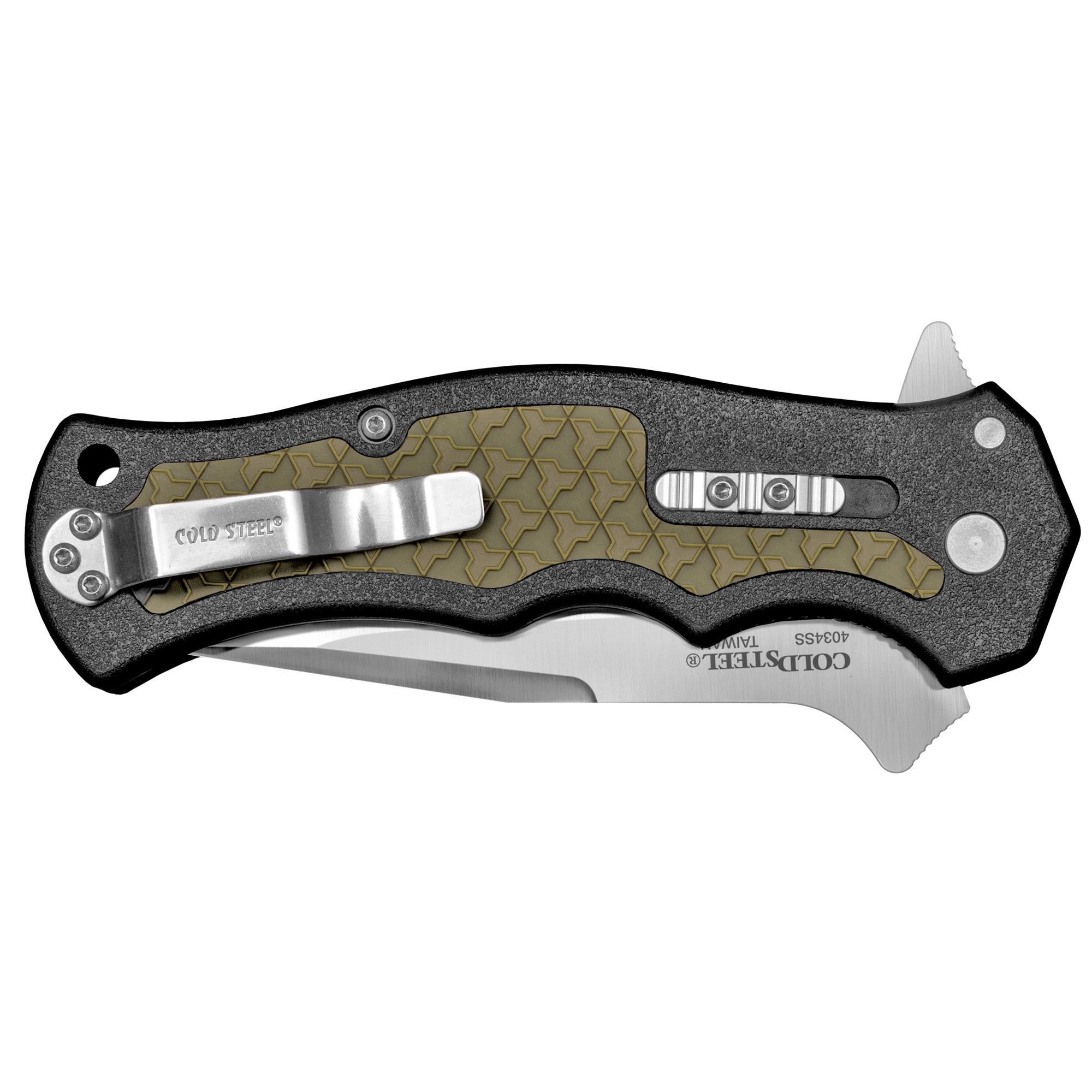 Cold Steel Crawford Model 1 Folding Knife with 3.5-Inch Blade and Green Handle