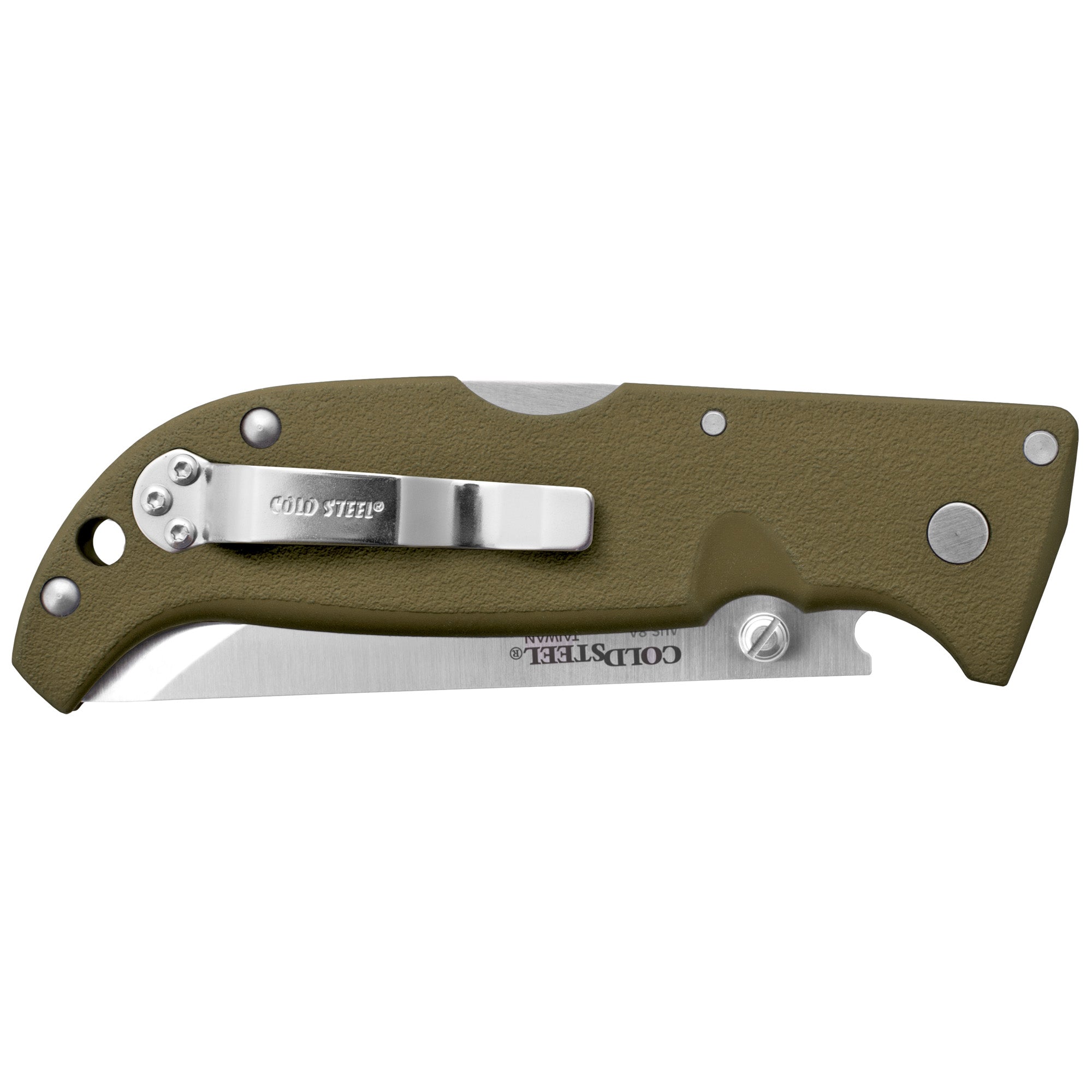 Cold Steel Finn Wolf Folding Knife 3.5-Inch Plain Edge with AUS 8 Steel, Olive Drab Green Handle