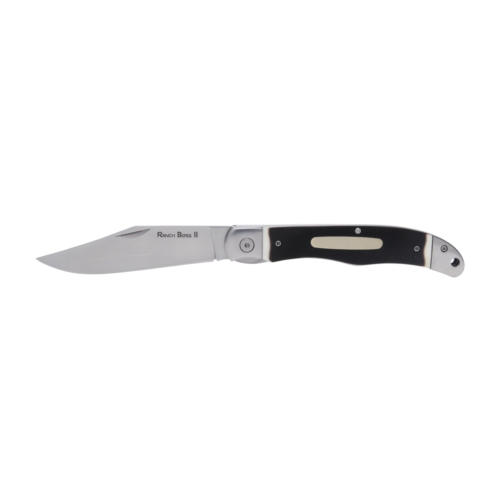 Cold Steel Ranch Boss II Folding Knife - 4-inch Clip Point Blade, High Carbon Steel, Faux Sawed Bone Handle