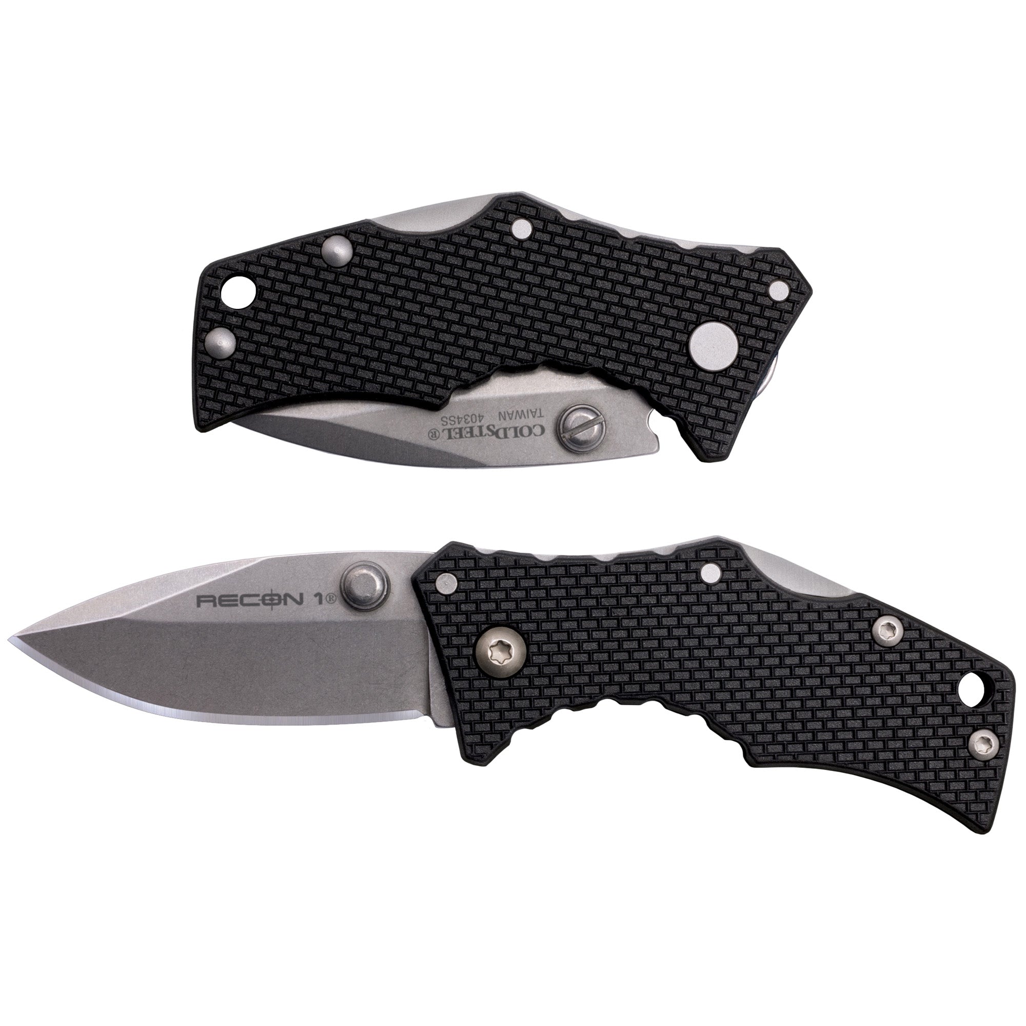 Cold Steel Recon 1 Micro Folding Knife with Tri-Ad Lock – 2 Inch Blade, Black Handle, 4034 Stainless Steel