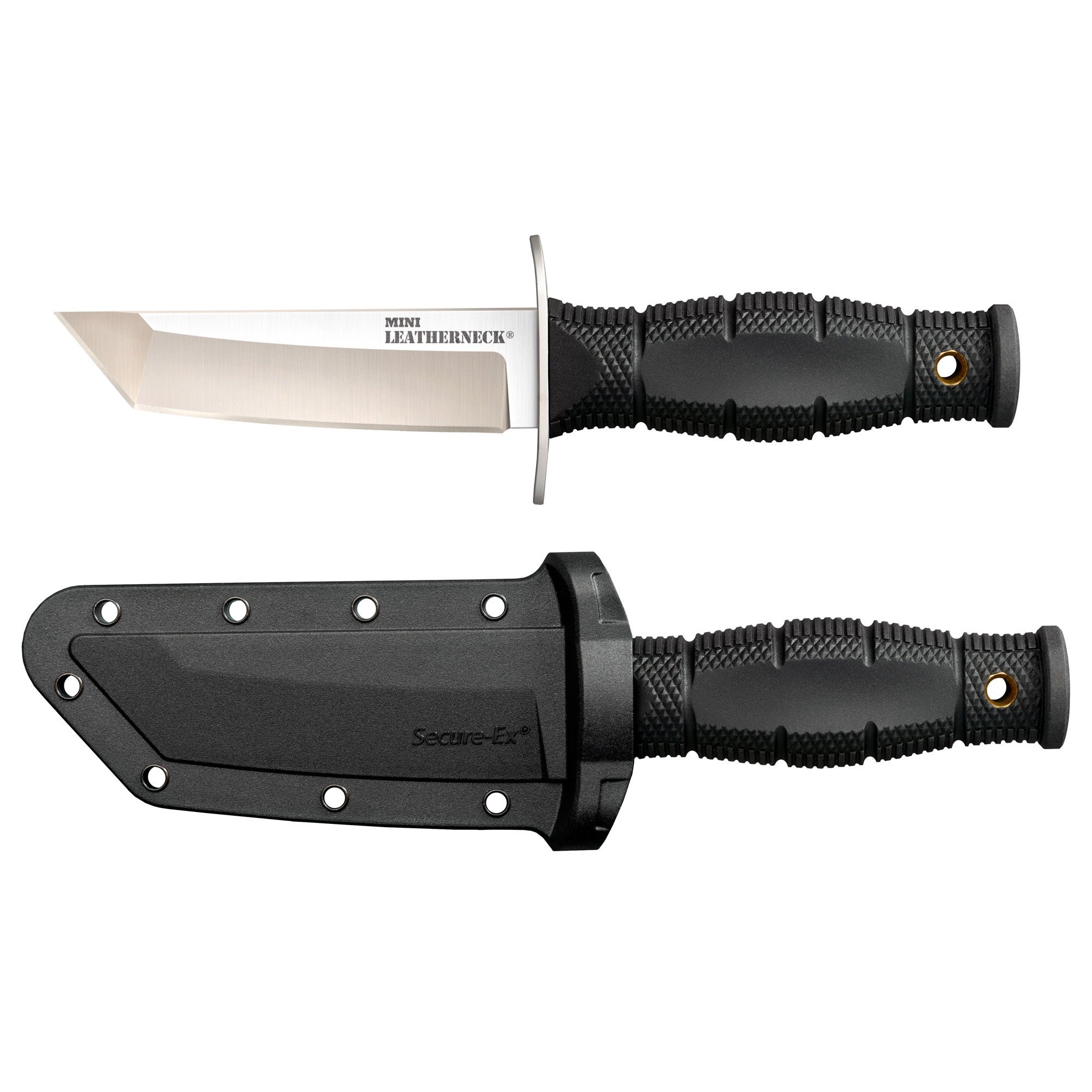 Cold Steel Mini Leatherneck Tanto Fixed Blade Knife - 3.5 Inches, Black Handle