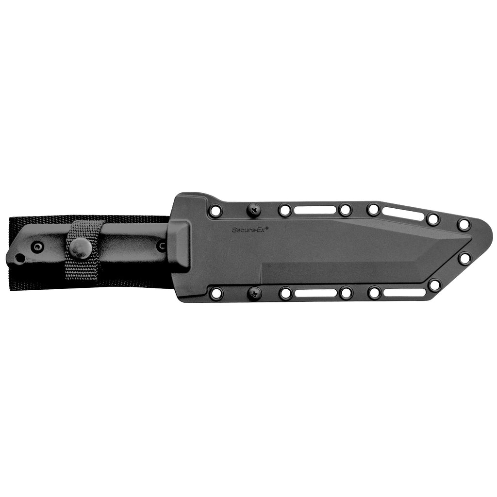 Cold Steel G.I. Tanto Fixed Blade Knife with Sheath - 7 inch Black Handle and Blade
