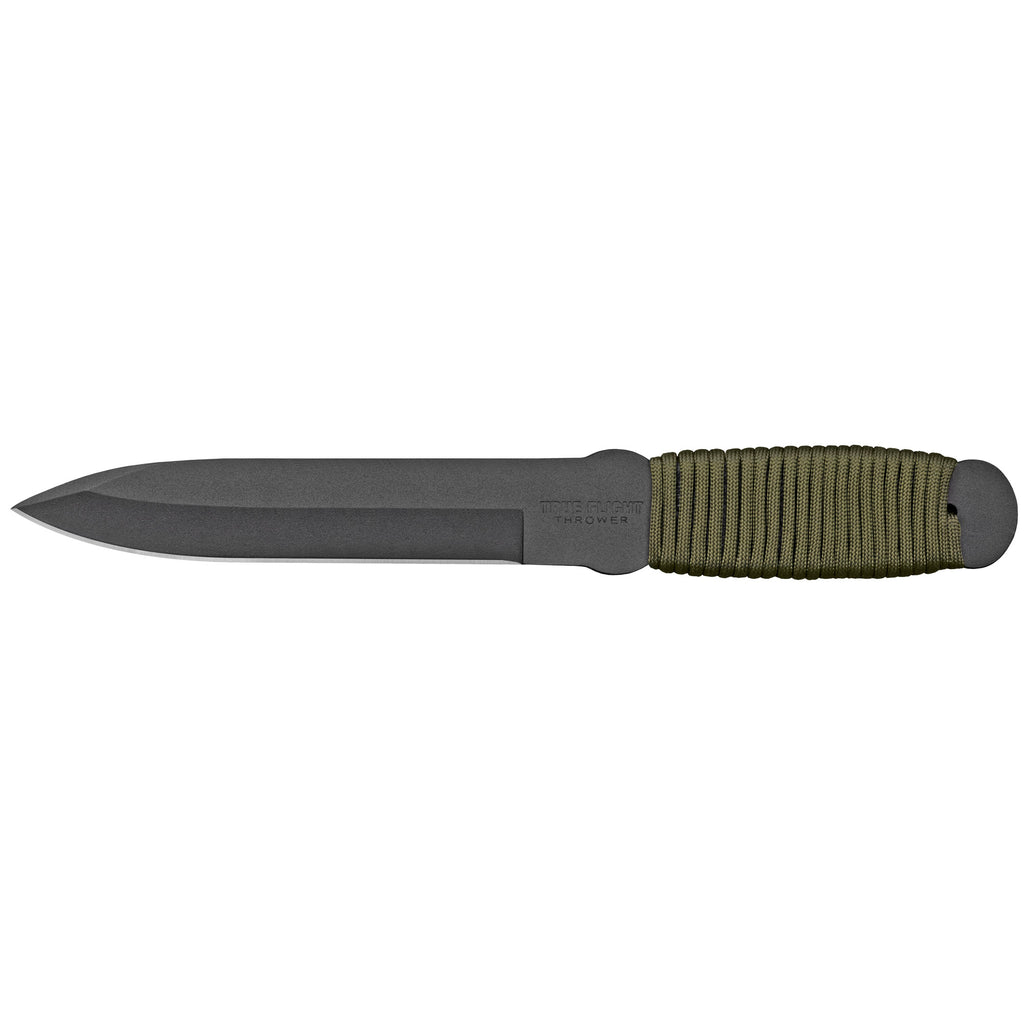 Cold Steel True Flight Thrower Fixed Blade Knife with Sheath – 6.75 inch Black Carbon Steel Thrower