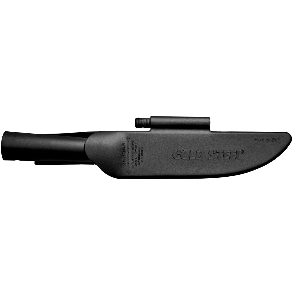 Cold Steel Bushman Fixed Blade Knife with Sheath - 7 Inch SK-5 High Carbon Steel, Black Handle and Blade