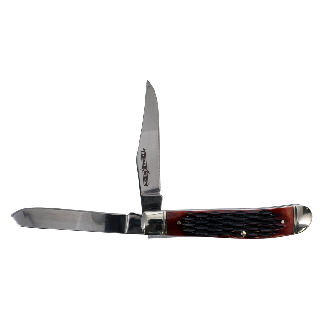 Cold Steel Mini Trapper Folding Knife with Bone Handles and 8Cr13MoV Steel
