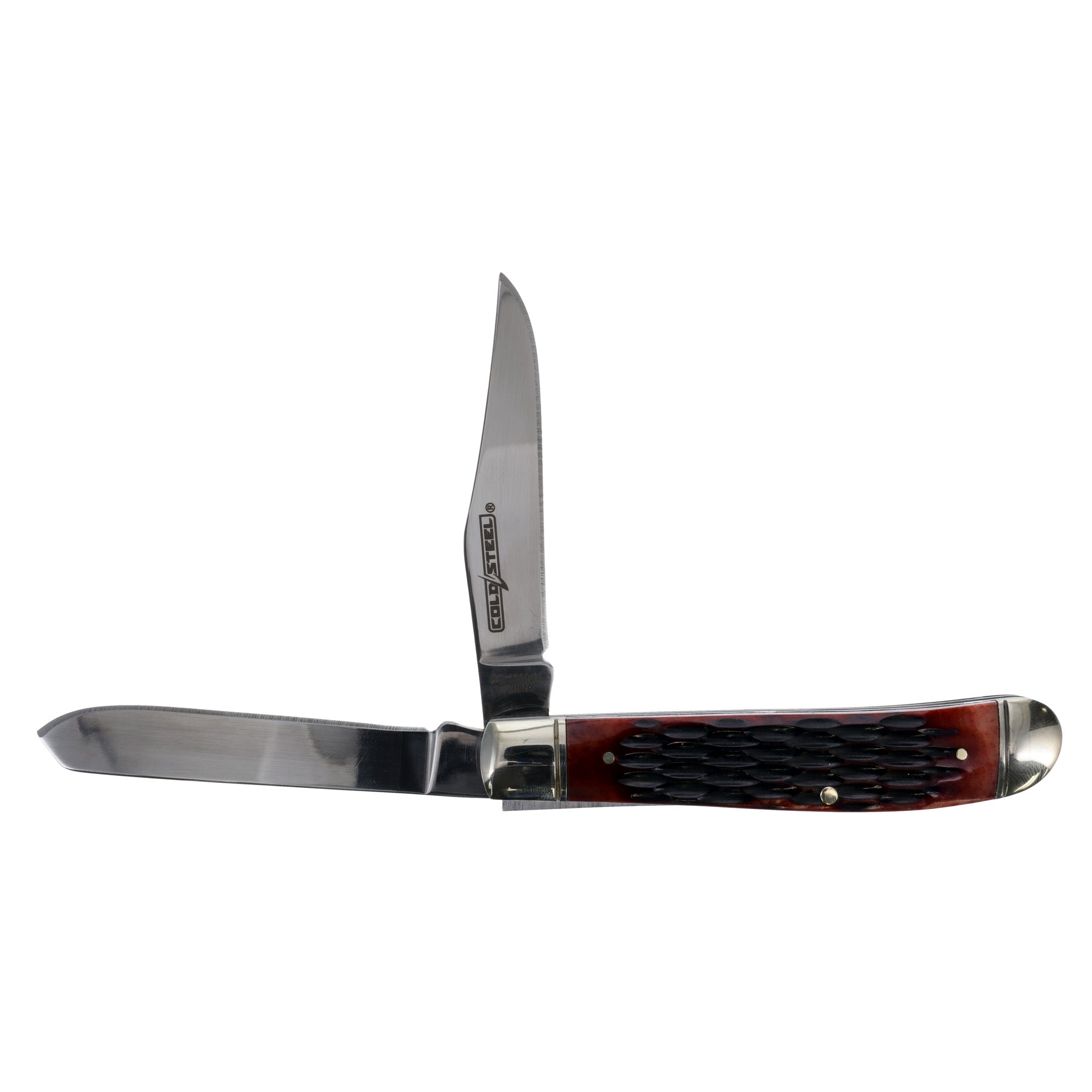 Cold Steel Mini Trapper Folding Knife with Bone Handles and 8Cr13MoV Steel
