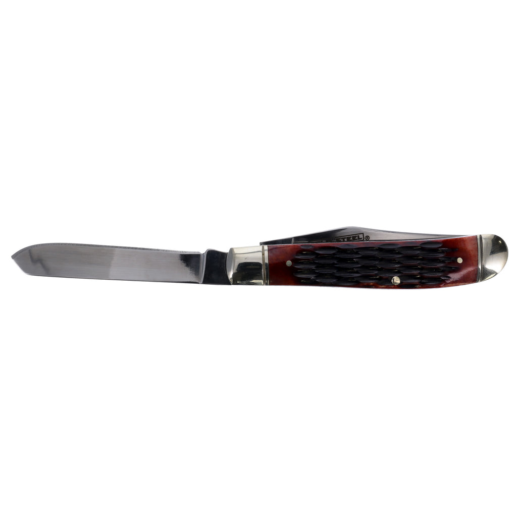 Cold Steel Mini Trapper Folding Knife with Bone Handles and 8Cr13MoV Steel