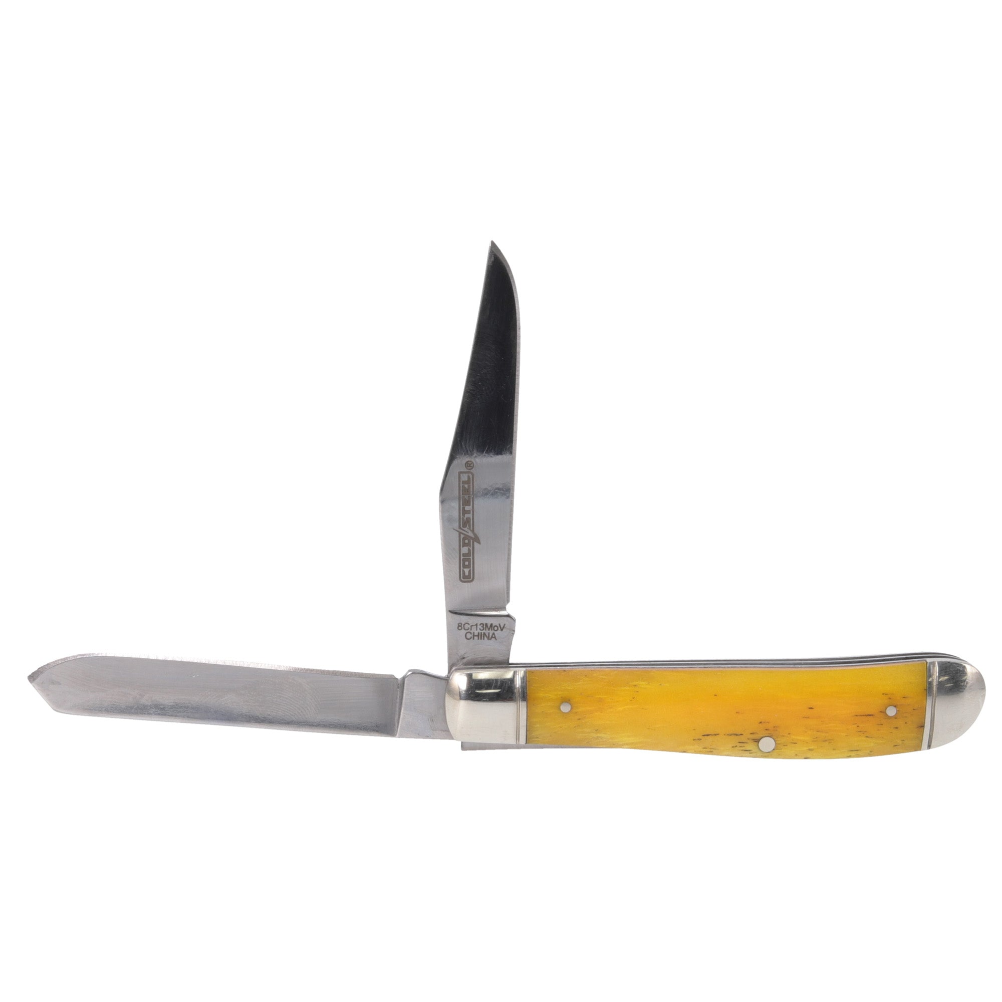 Cold Steel Mini Trapper Folding Knife with Bone Handles and 8Cr13MoV Blade