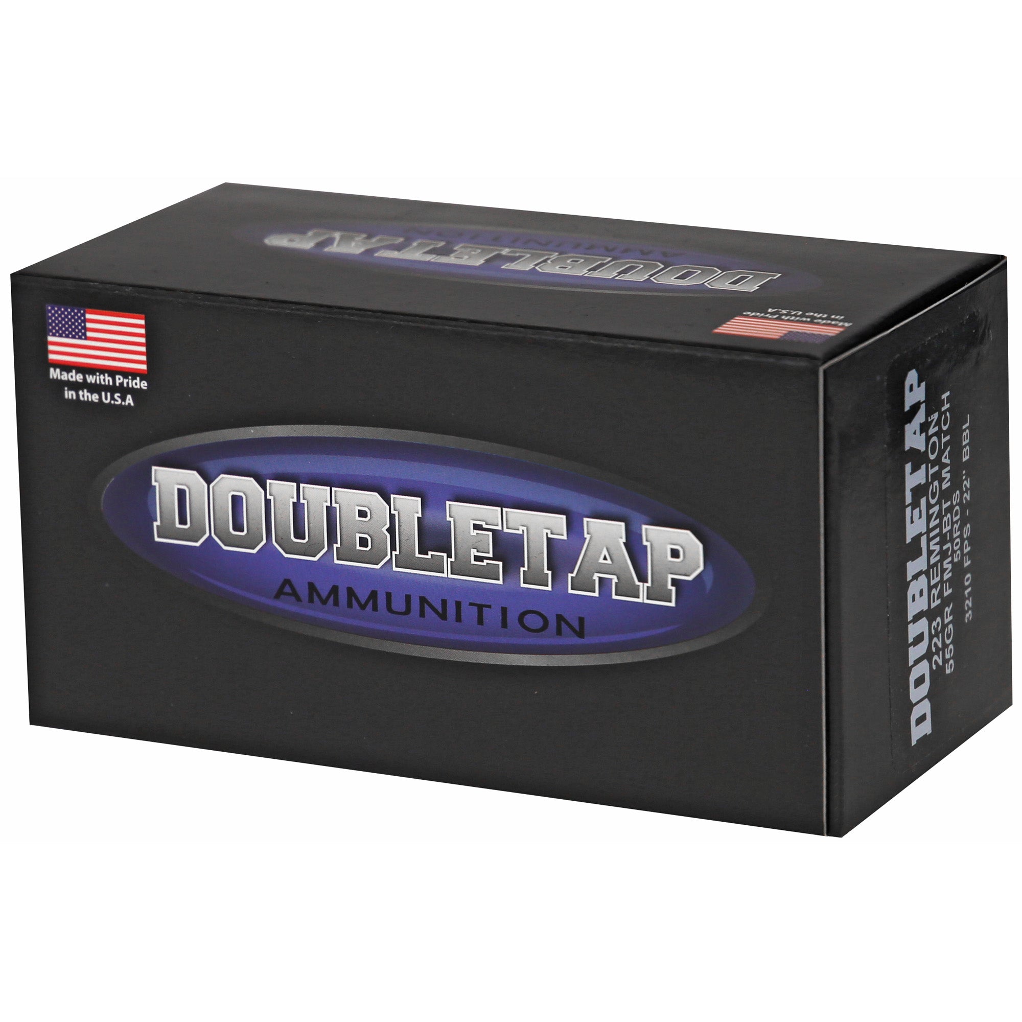 DoubleTap Ammunition 223 Remington 55-Grain FMJ Boat Tail - Target Model, 50 Rounds per Box