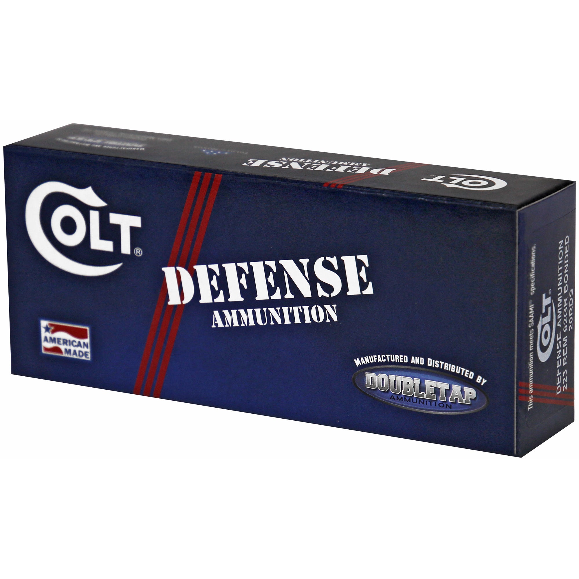 DoubleTap Ammunition Colt Defense .223 Remington 62 Grain Copper Hollow Point Ammo - 20 Rounds Per Box