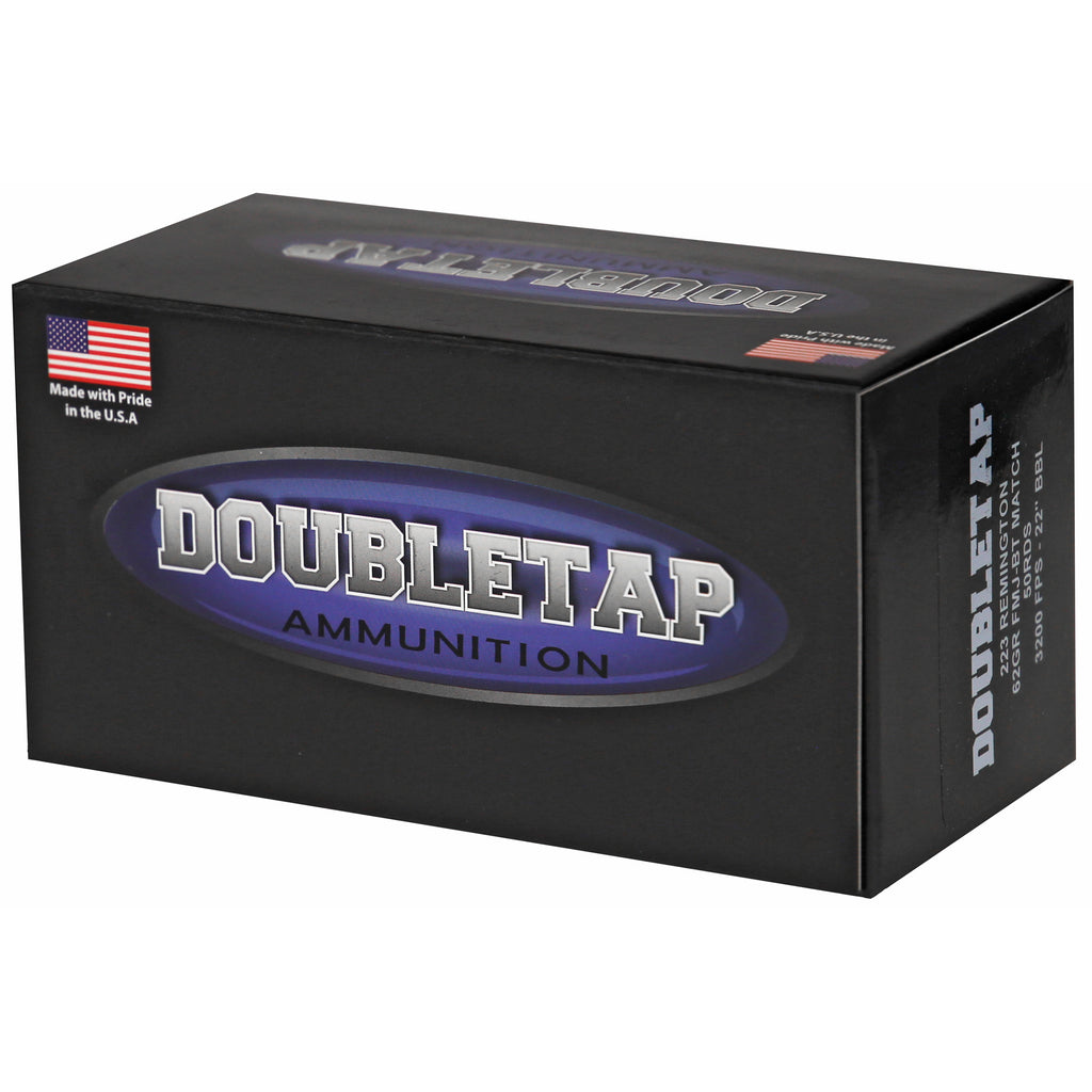 DoubleTap Ammunition 223 Remington Target 62-Grain FMJ Boat Tail – 50 Rounds per Box