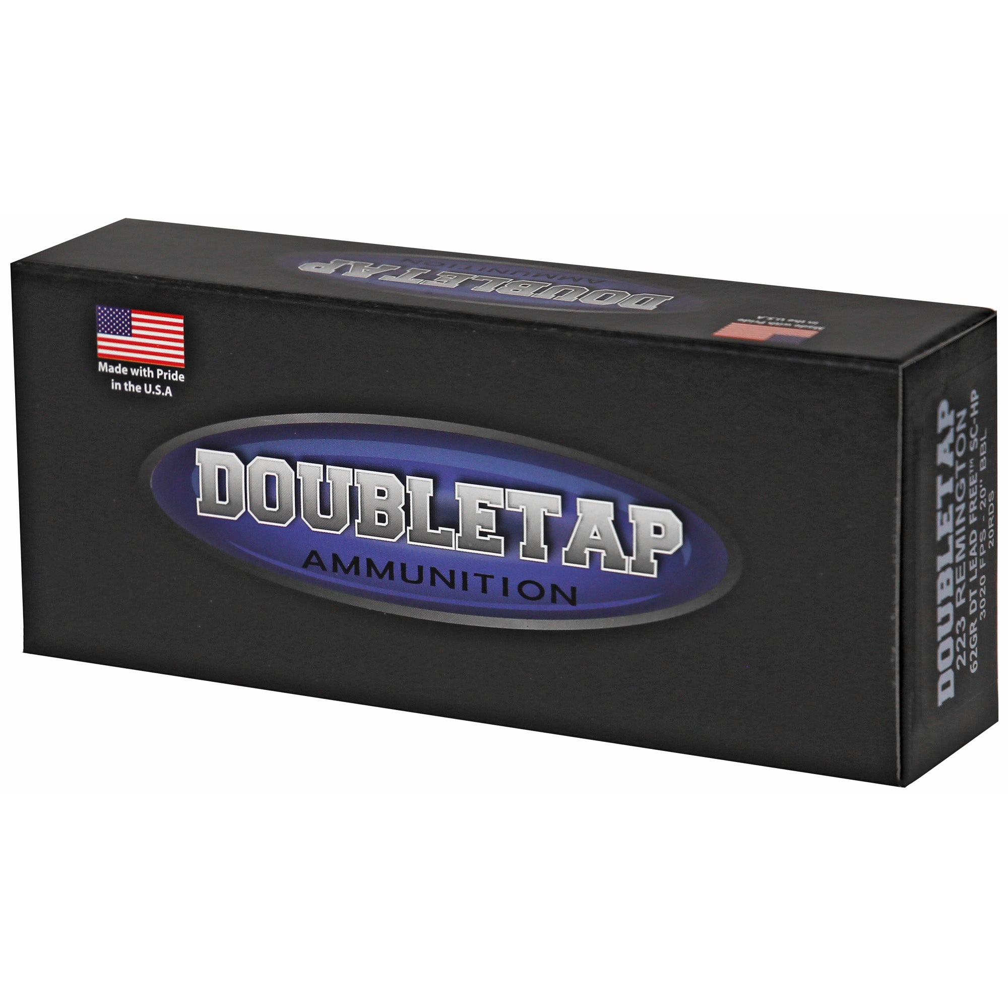 DoubleTap Ammunition 223 Remington 62 Grain Lead-Free Copper Ballistic Round - Box of 20