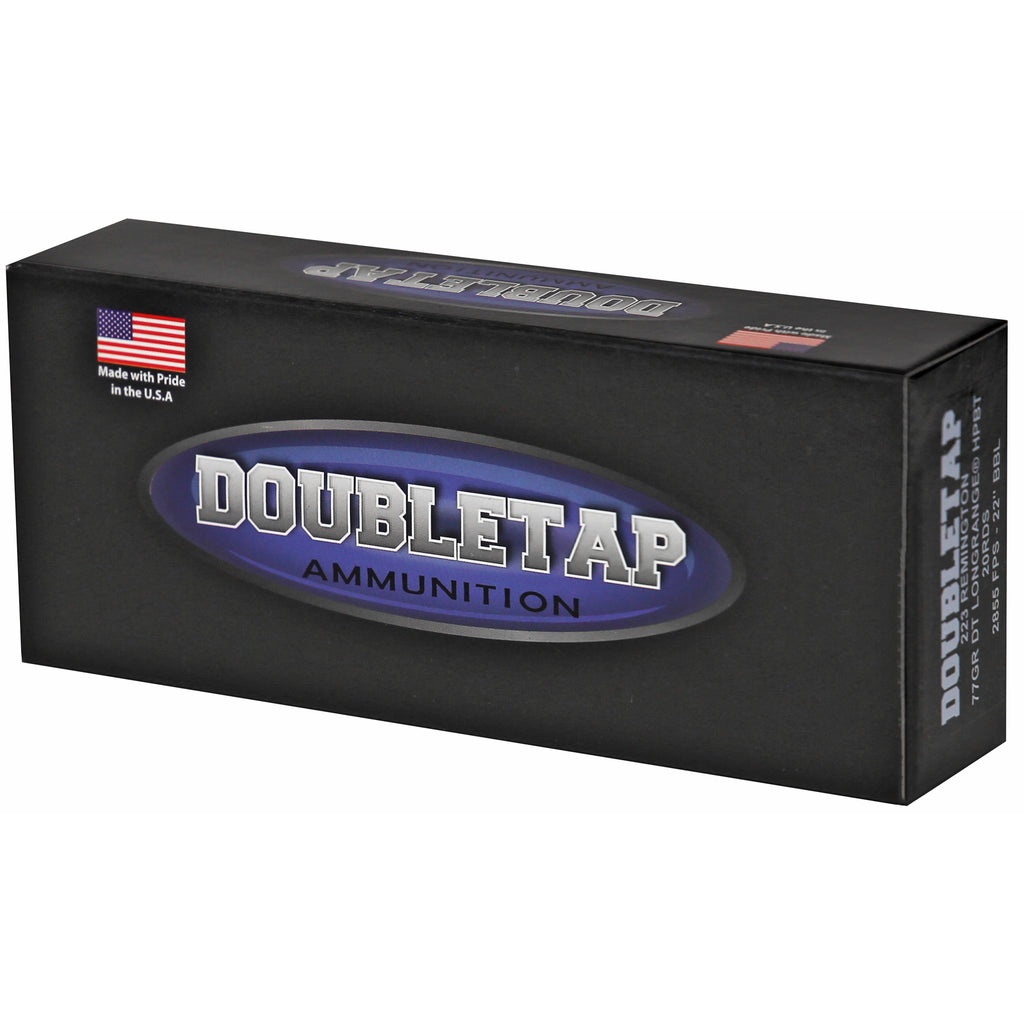 DoubleTap Ammunition 223 Remington Long Range 77 Grain Boat Tail Hollow Point Ammo (20 Rounds)