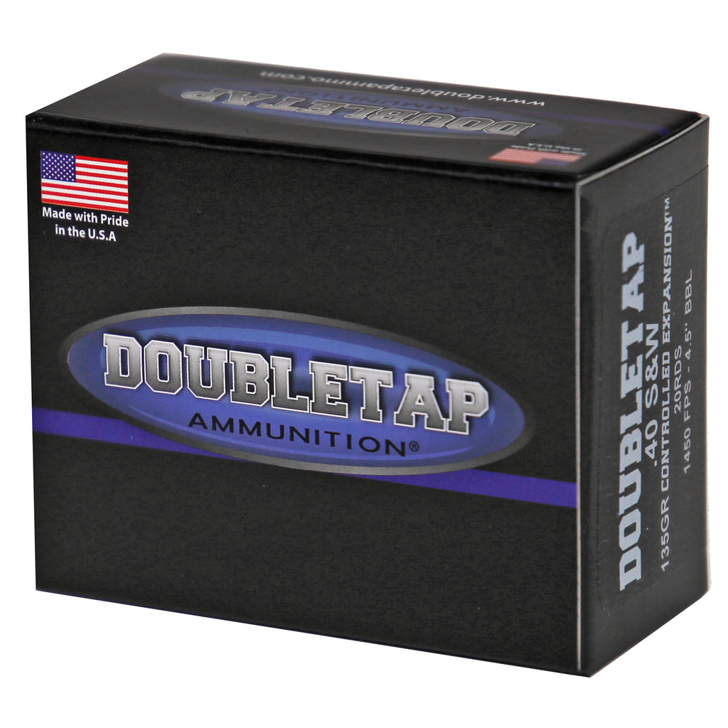 DoubleTap Ammunition 40135CE 40 S&W 135-Grain Controlled Expansion Hollow Point Ammunition - 20 Rounds Per Box