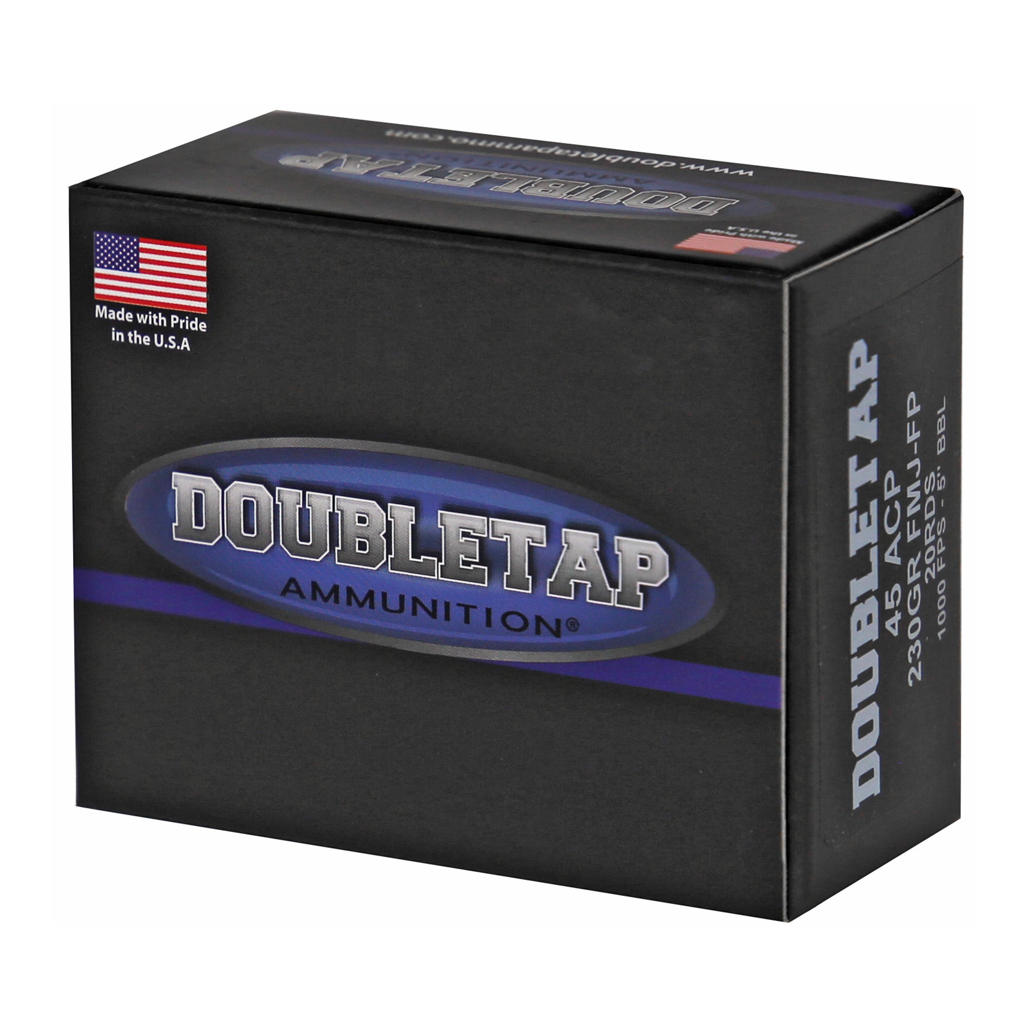 DoubleTap Ammunition 45 ACP 230 Grain FMJ Flat Point Ammo (20 Rounds)
