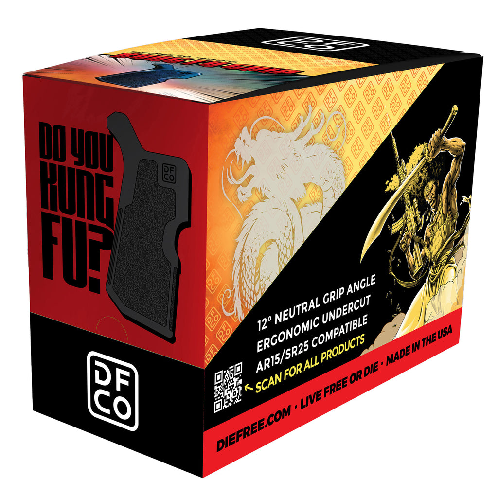 Die Free Co Kung Fu Grip 10-Pack for AR and SR Platforms, Black