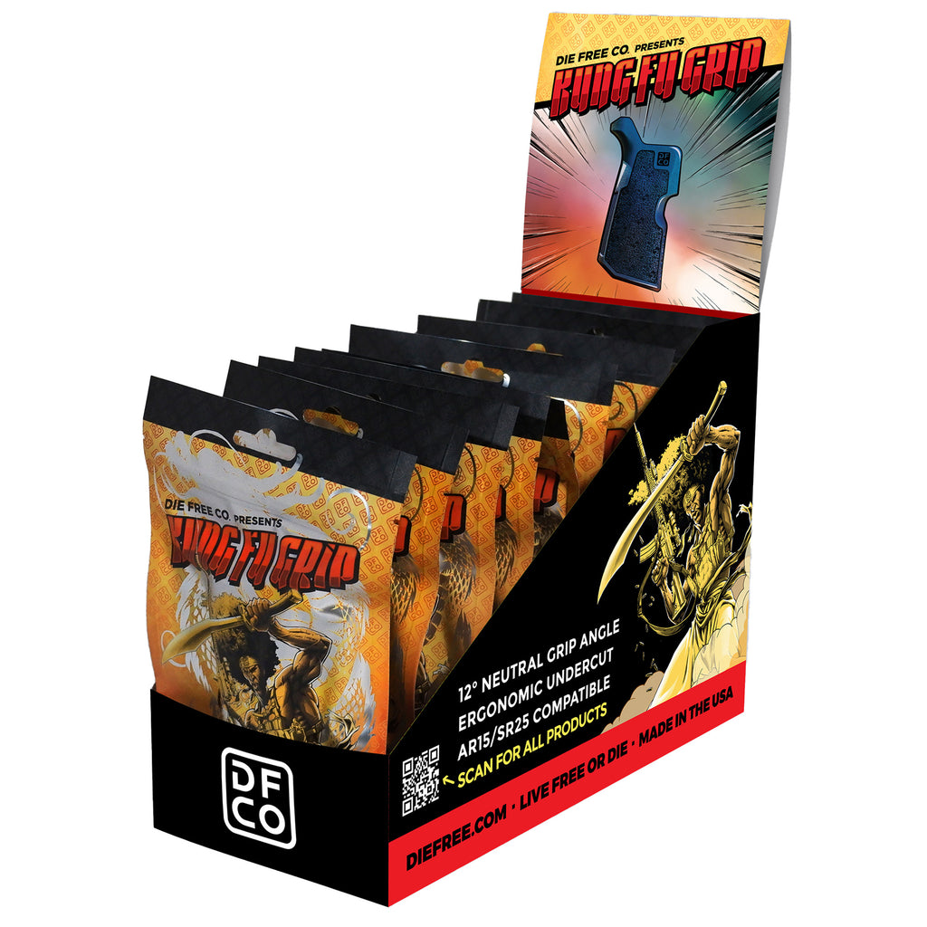 Die Free Co Kung Fu Grip 10-Pack for AR and SR Platforms, Black