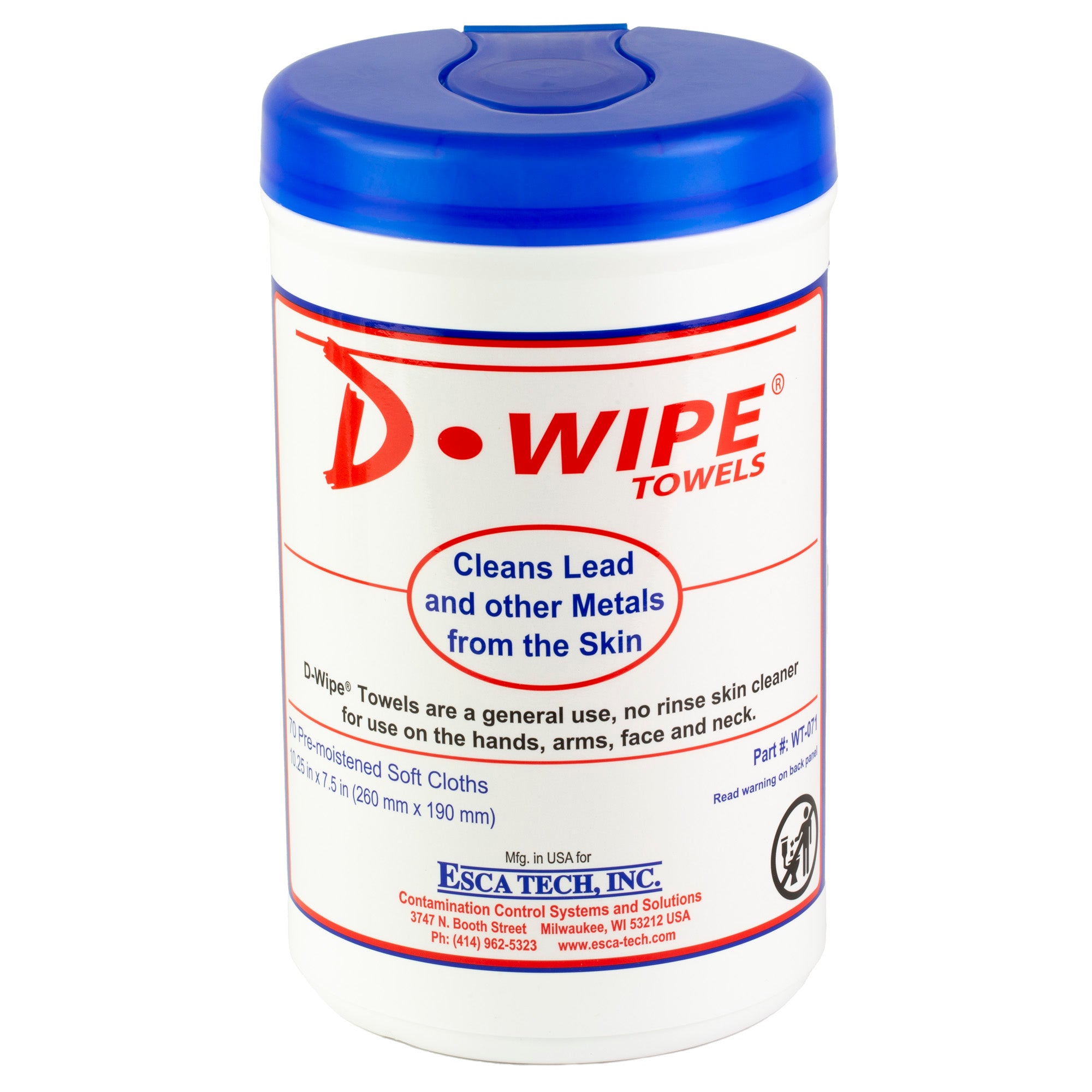 D-Lead D-Wipe Towels 70-Count Pop Up Canister – Portable Metal Dust Cleaning Wipes