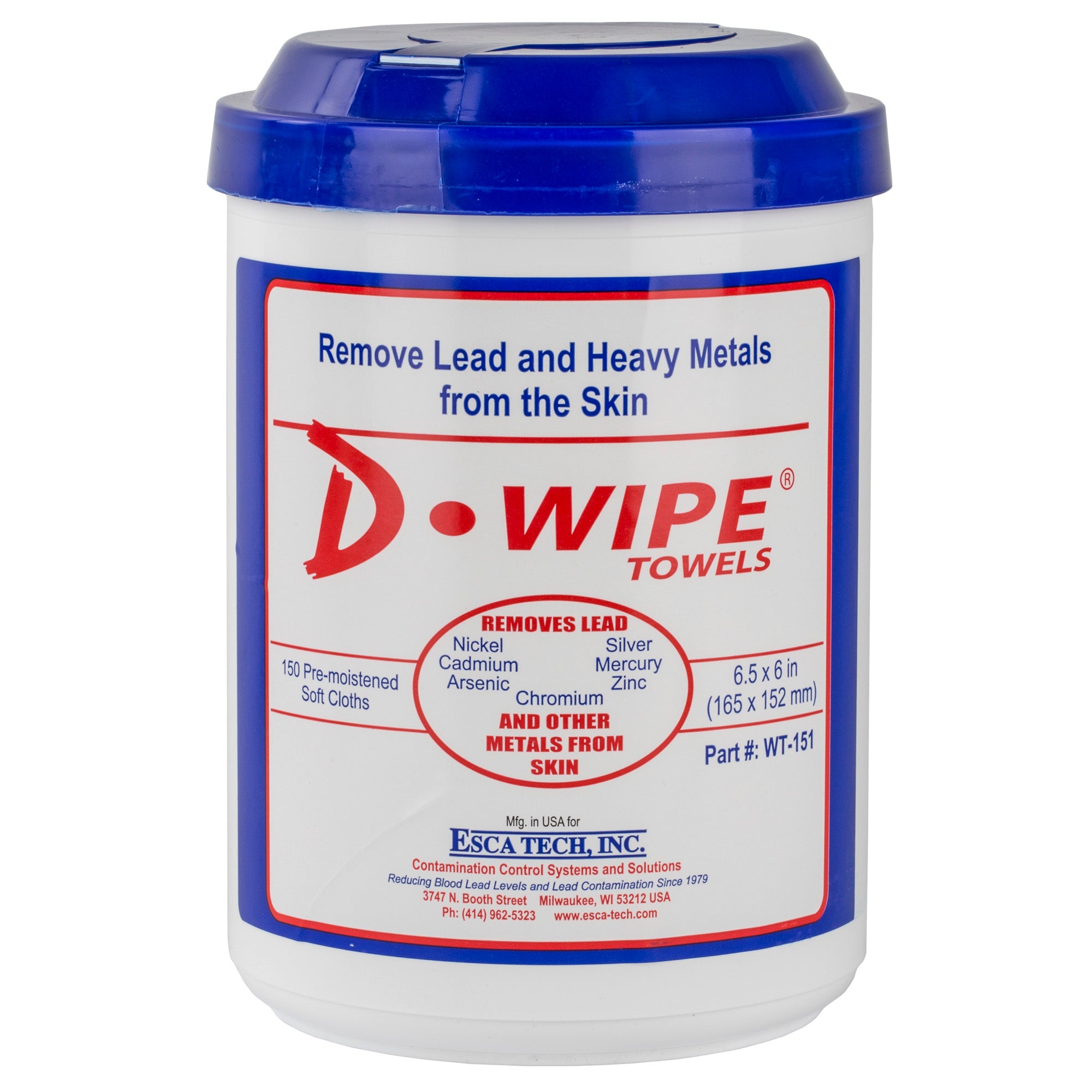 D-Lead D-Wipe Towels – 150 Count Portable Metal Dust Cleaning Wipes in Pop-Up Canister