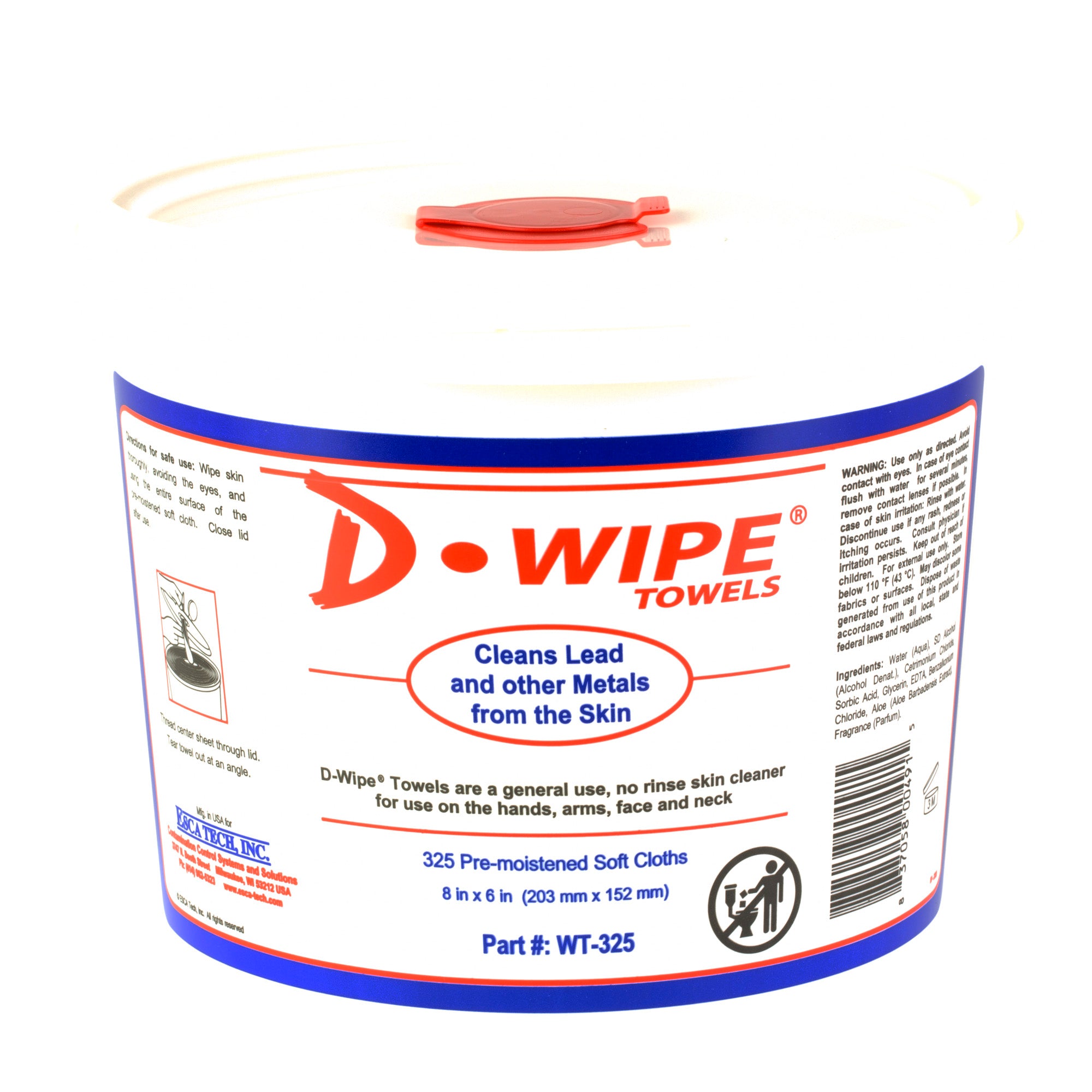D-Lead D-Wipe Towels 325-Count Portable Skin Cleaning Wipes in Pop Up Canisters