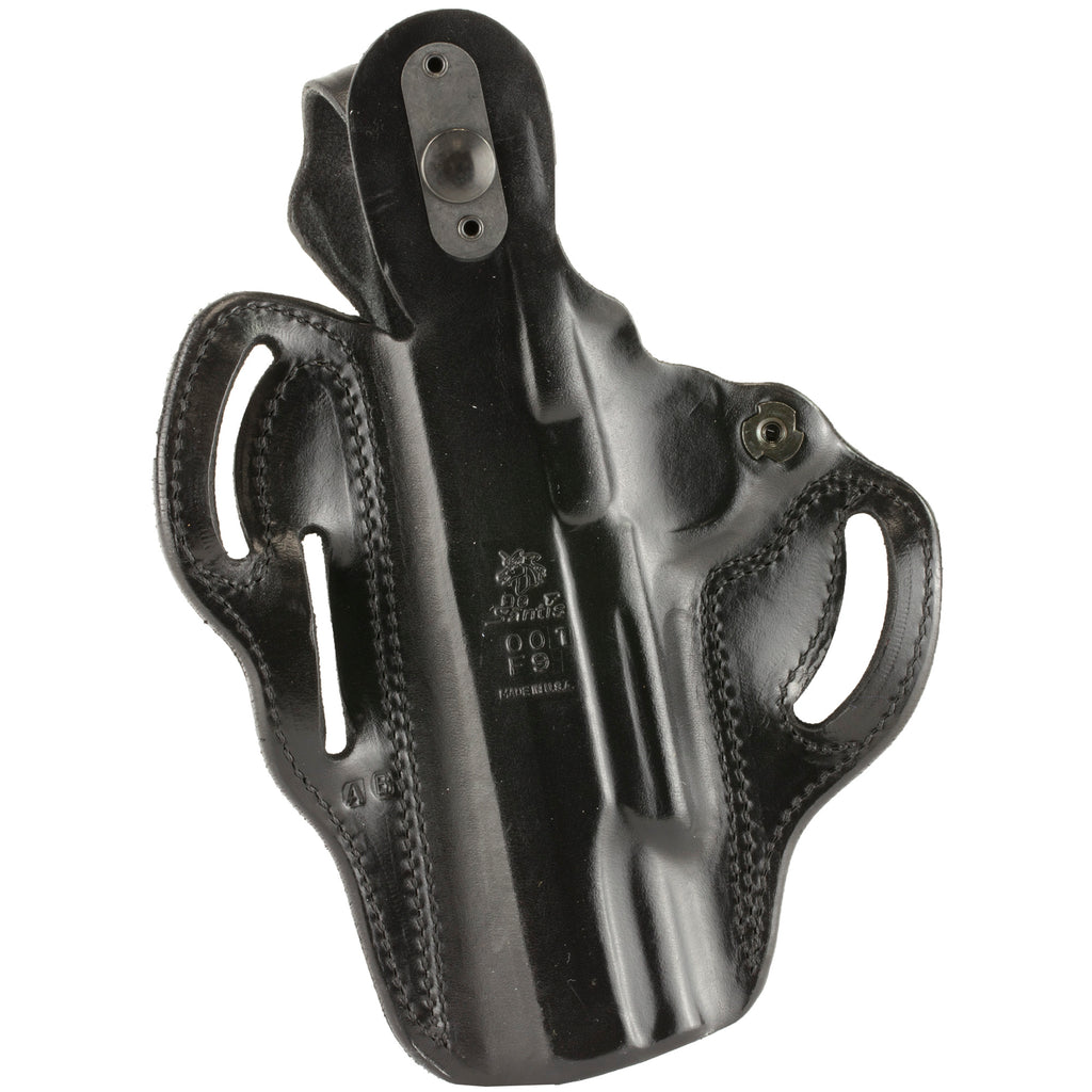DeSantis Gunhide 001BAF9Z0 Outside Waistband Leather Holster for 1911 with Rail, Right Hand, Black