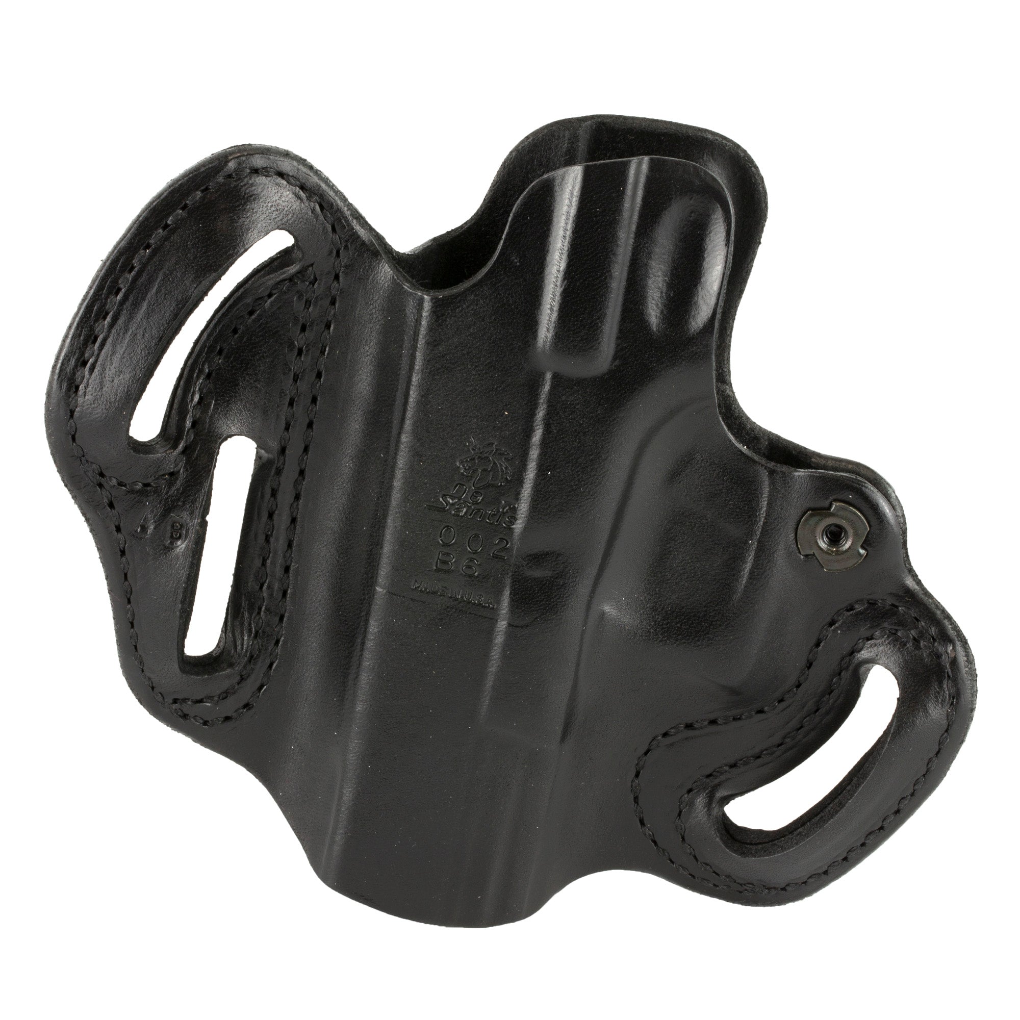 DeSantis Gunhide SPD Scabbard for Glock 19, Right Hand, Black Leather Outside Waistband Holster