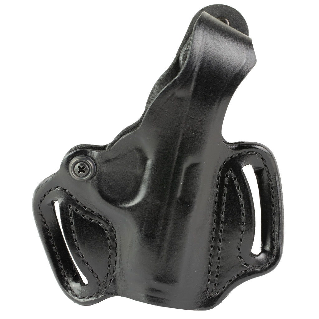 DeSantis Gunhide Thumb Break Mini Slide Outside Waistband Holster for Right Hand in Black Leather