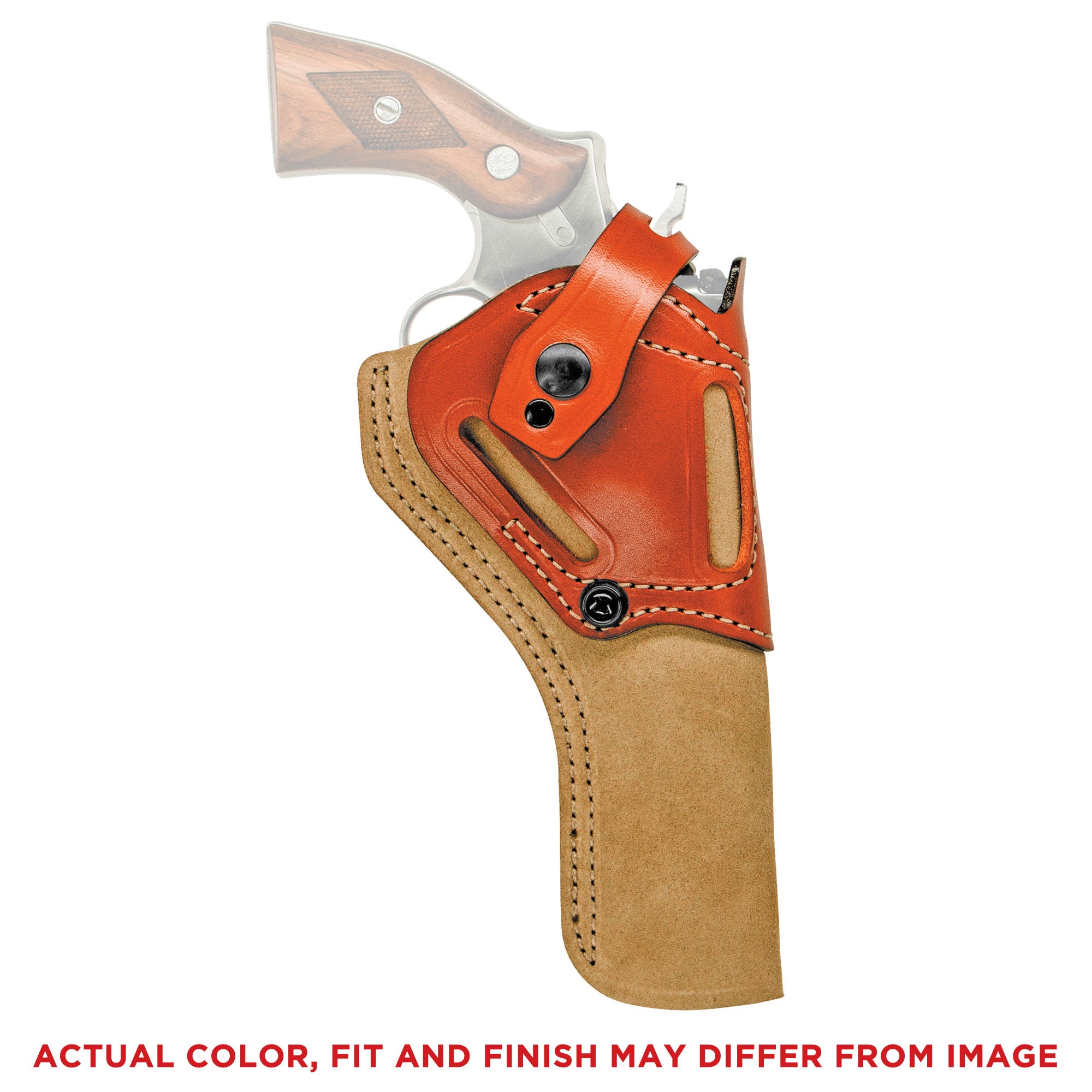 DeSantis Gunhide Wild Hog Field and Range Holster - Ambidextrous Outside Waistband Leather Holster for Revolvers and Auto Loaders