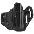 DeSantis Gunhide Vengeance Scabbard Outside Waistband Holster for Glock 19 with Light, Right Hand, Black Leather